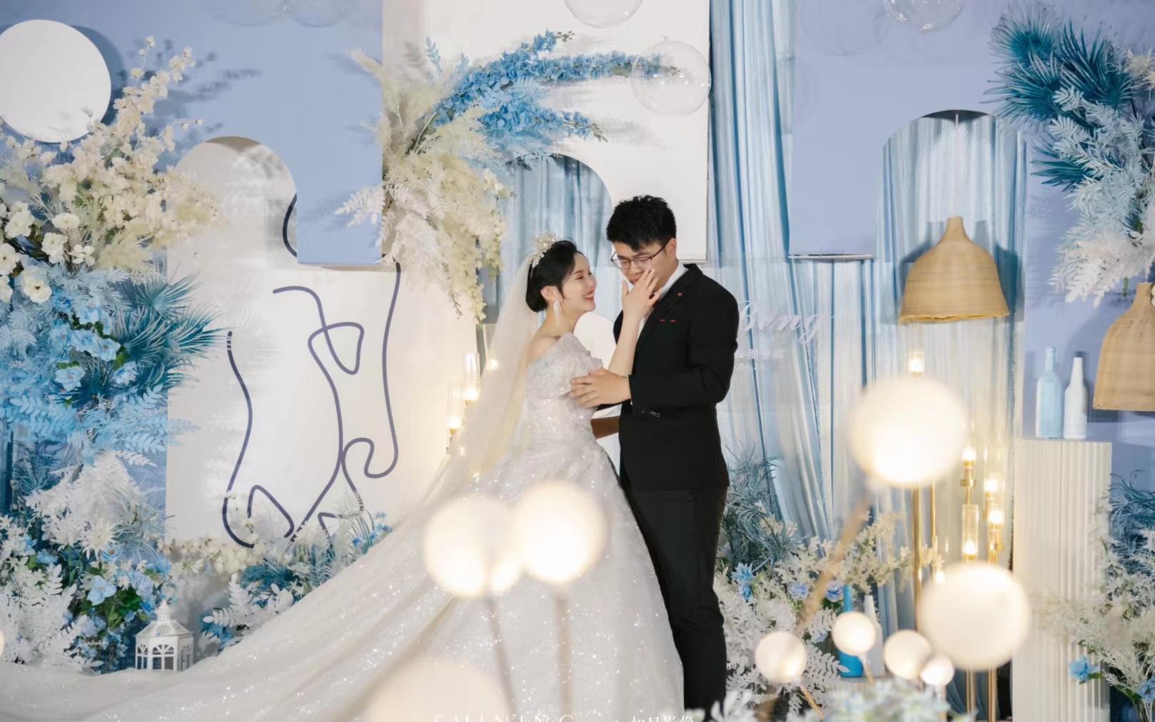 【金玉喜堂婚礼】浅蓝加白色