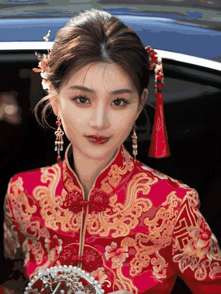 150-1380元。大气红色秀禾。高级新娘跟妆