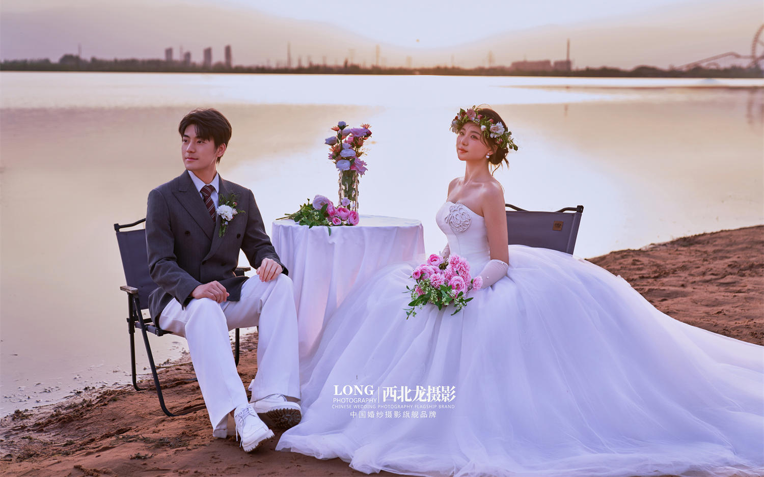 拍到了理想中的夕阳婚纱照！太有氛围感了～