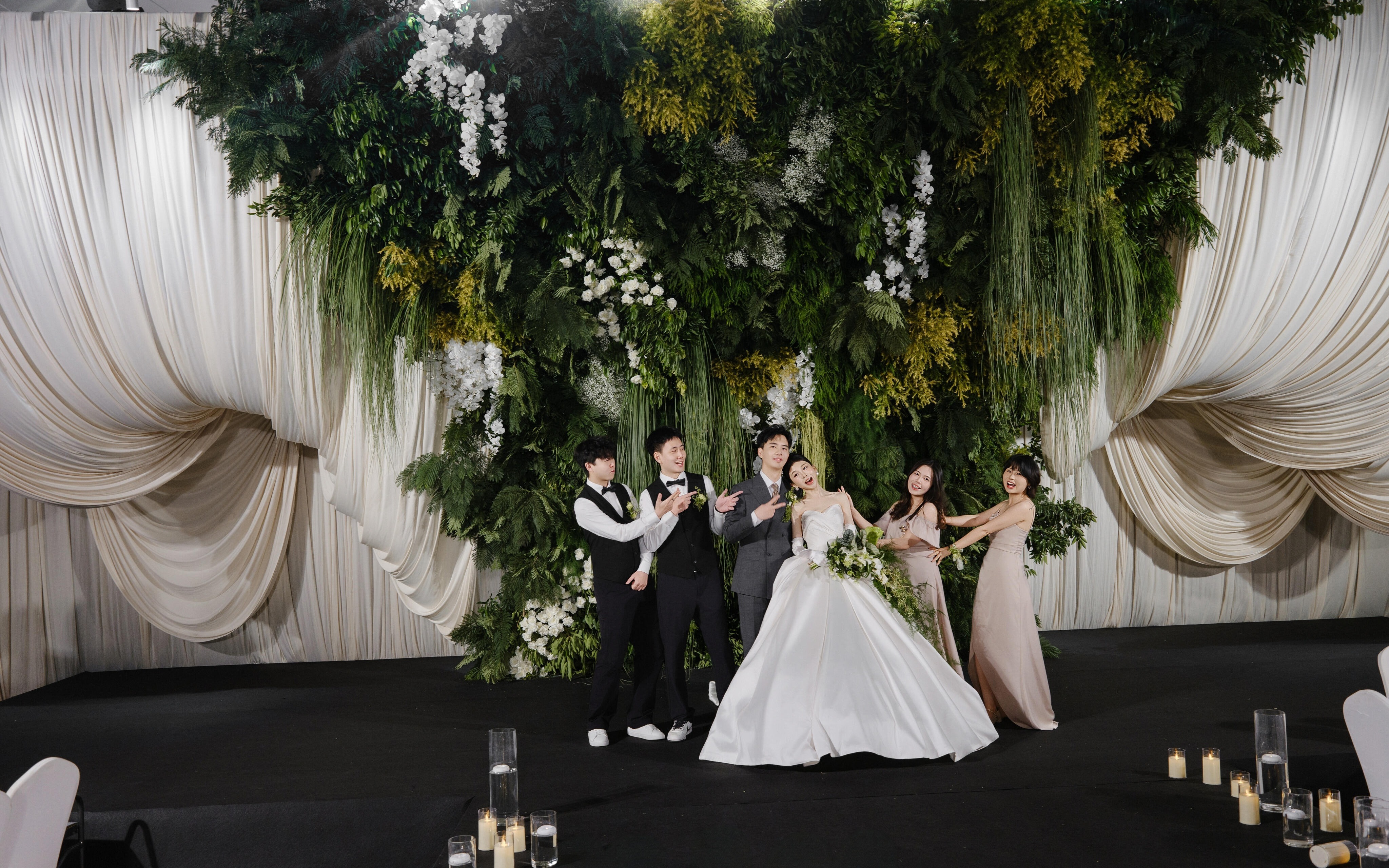 绿幔森境｜白纱治愈系室内婚宴