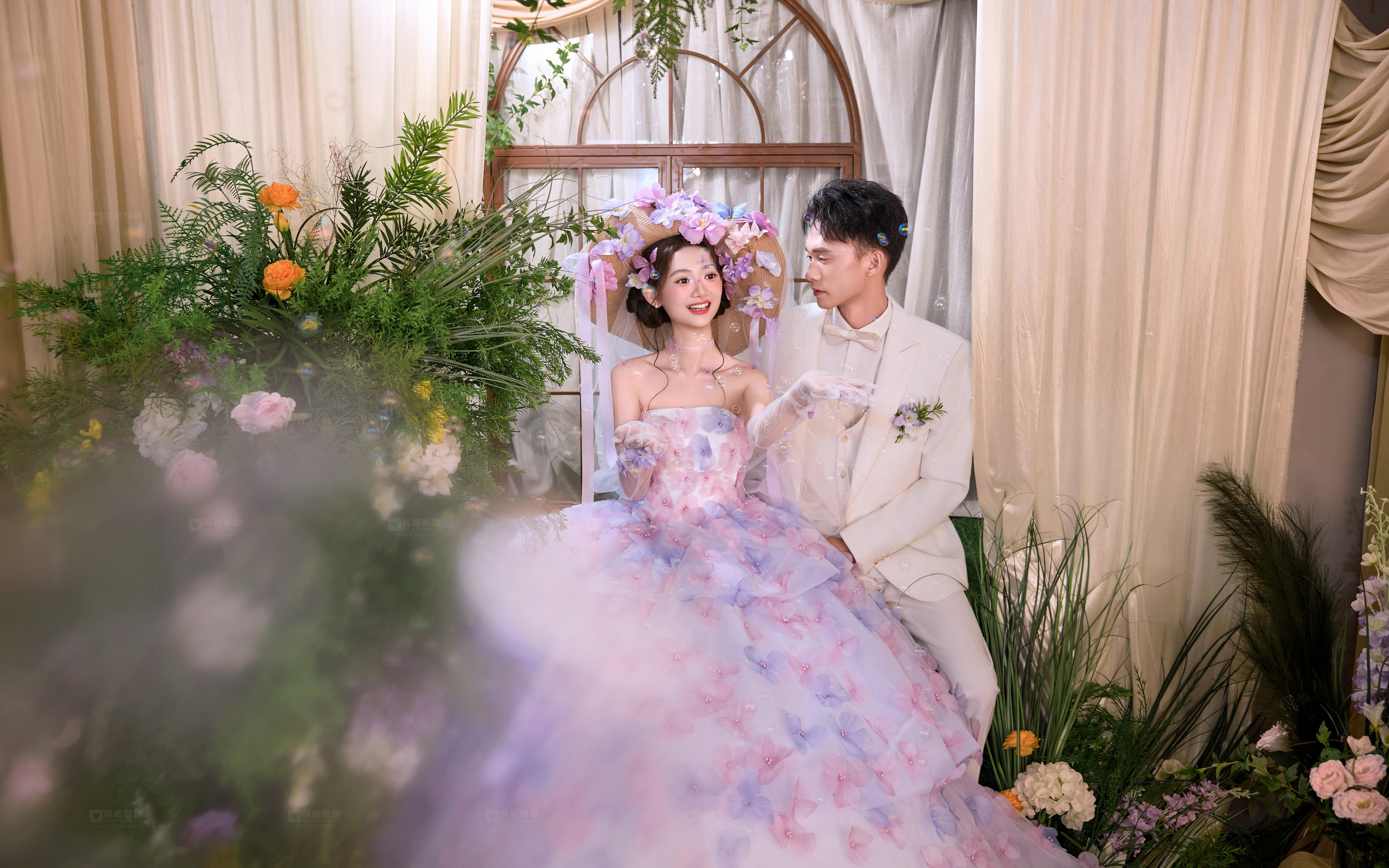 春夏法式花房婚纱照💜坠入童话世界