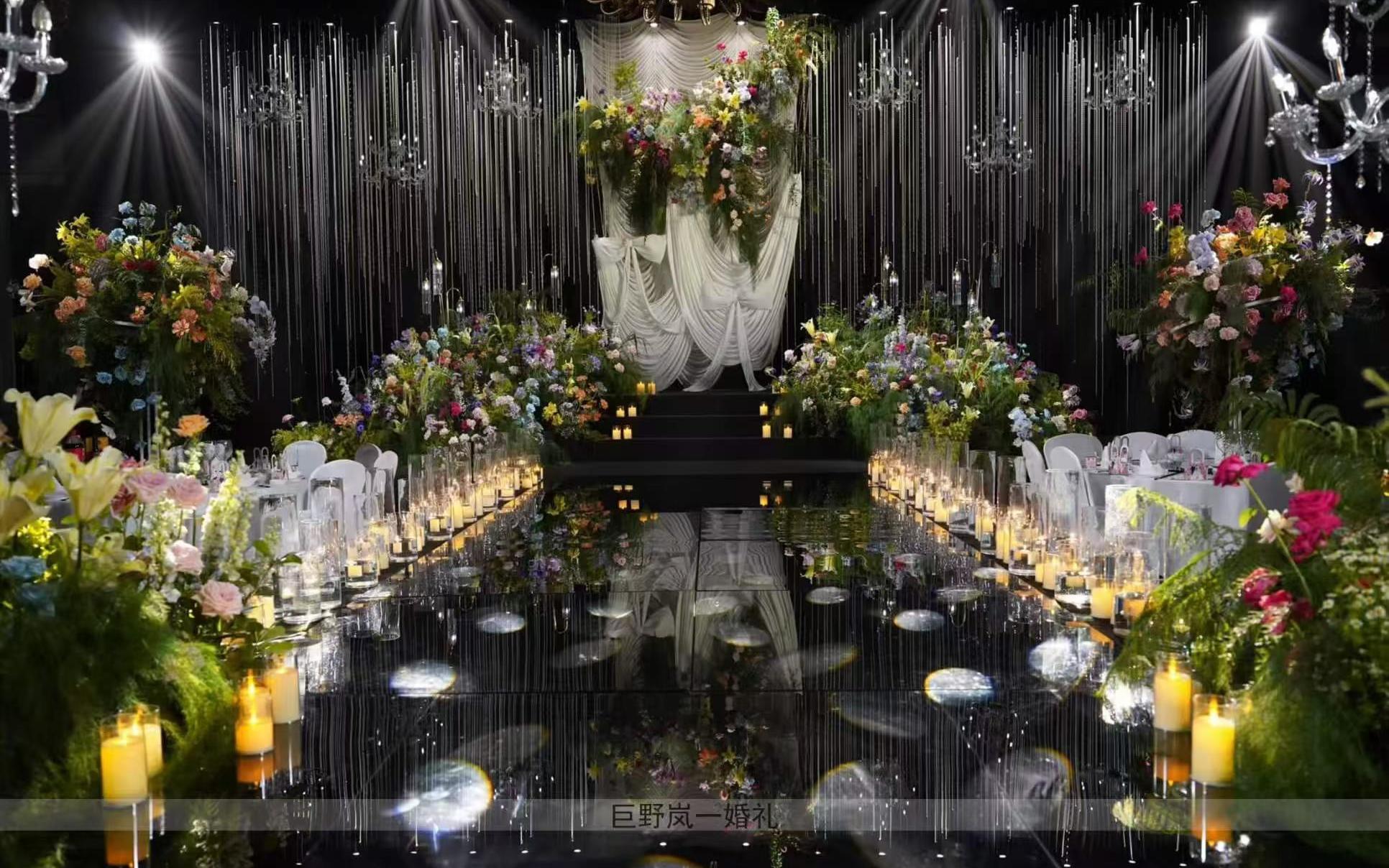 轻森系花园风韩式布幔珠帘婚礼