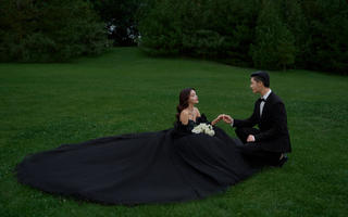 神秘又浪漫的黑纱森系婚纱照真的高级