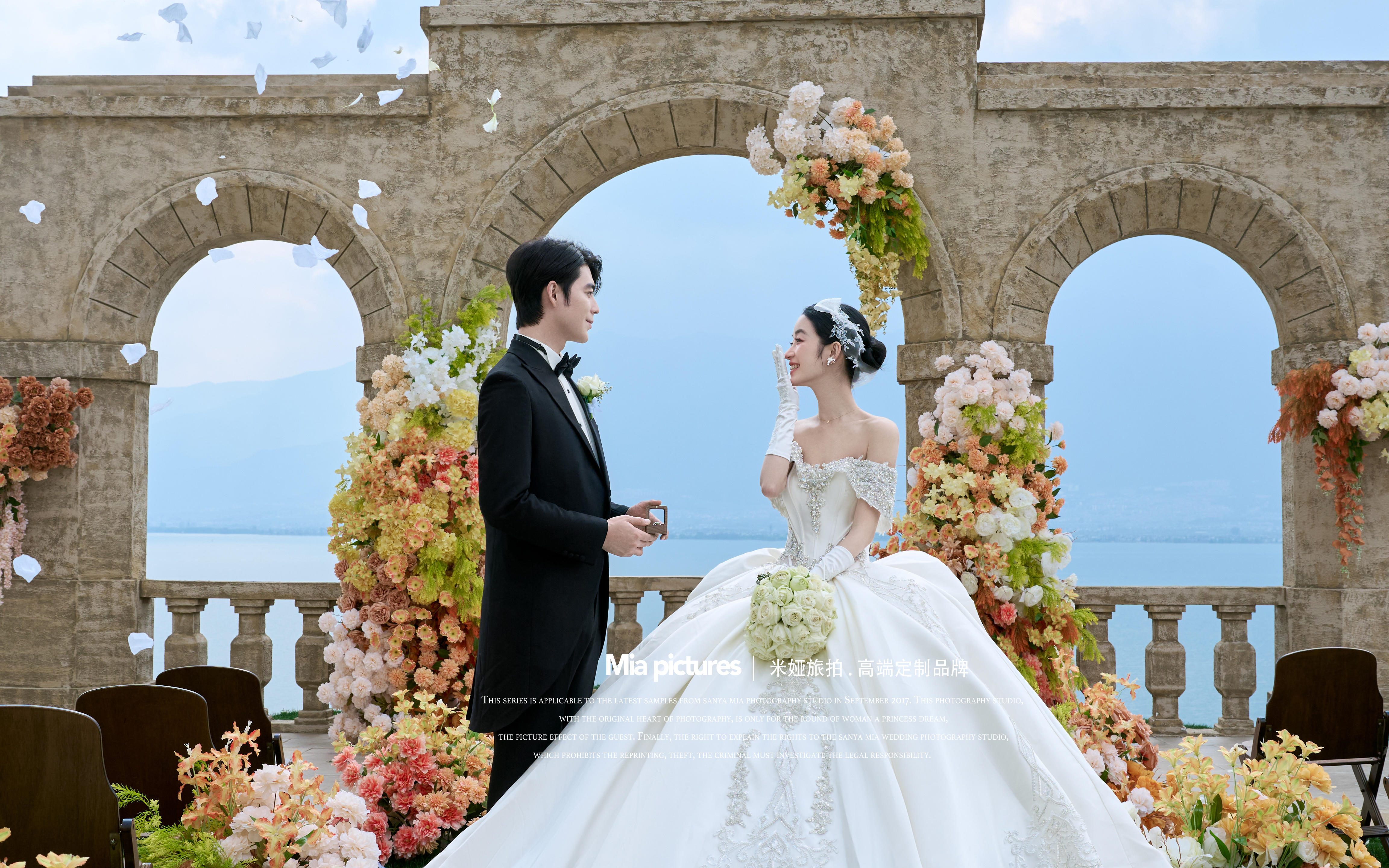 风格：海景 草坪 氛围 电影感 仪式感