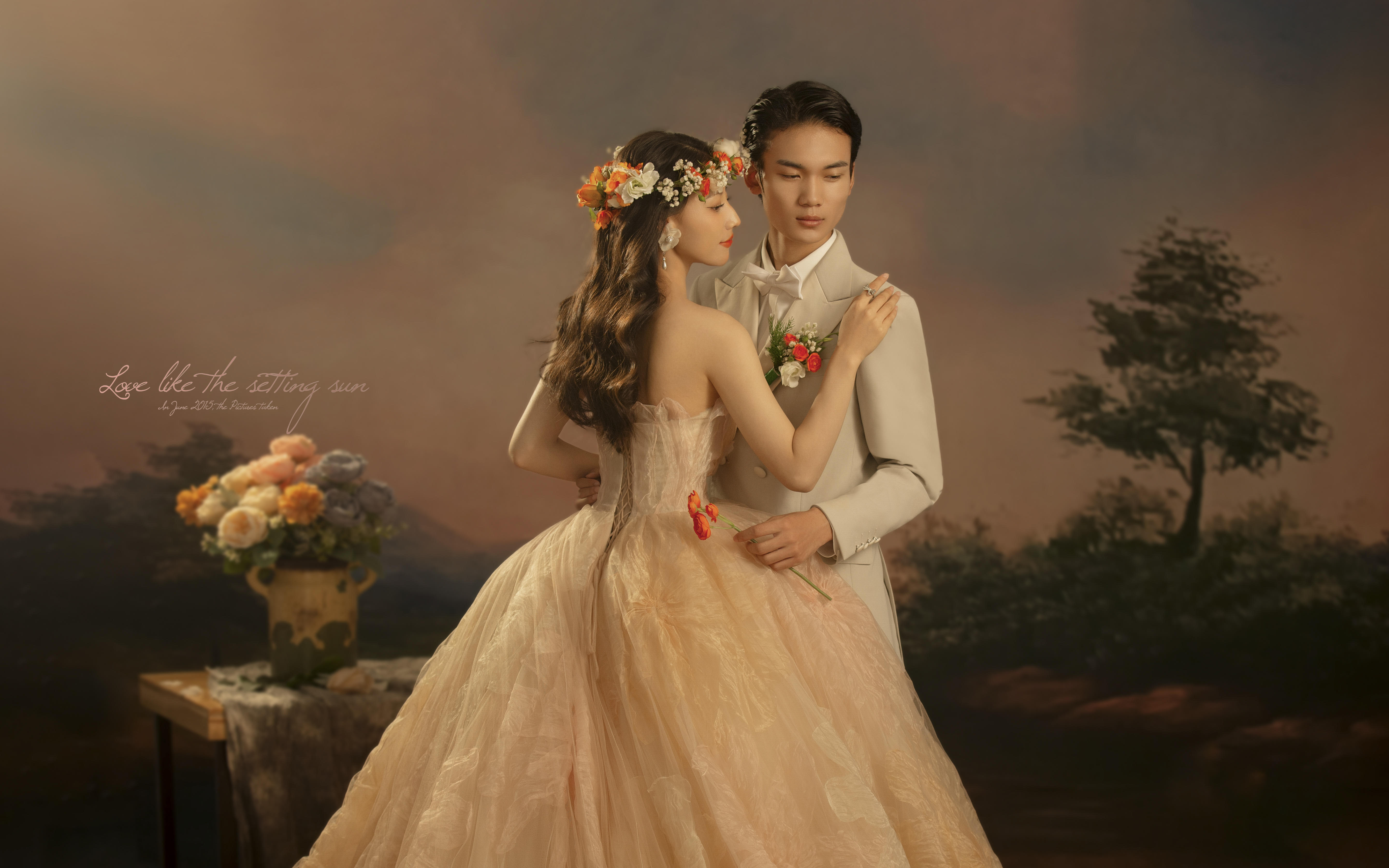 用画笔勾勒爱情，用色彩演绎情感：油画风格婚纱照