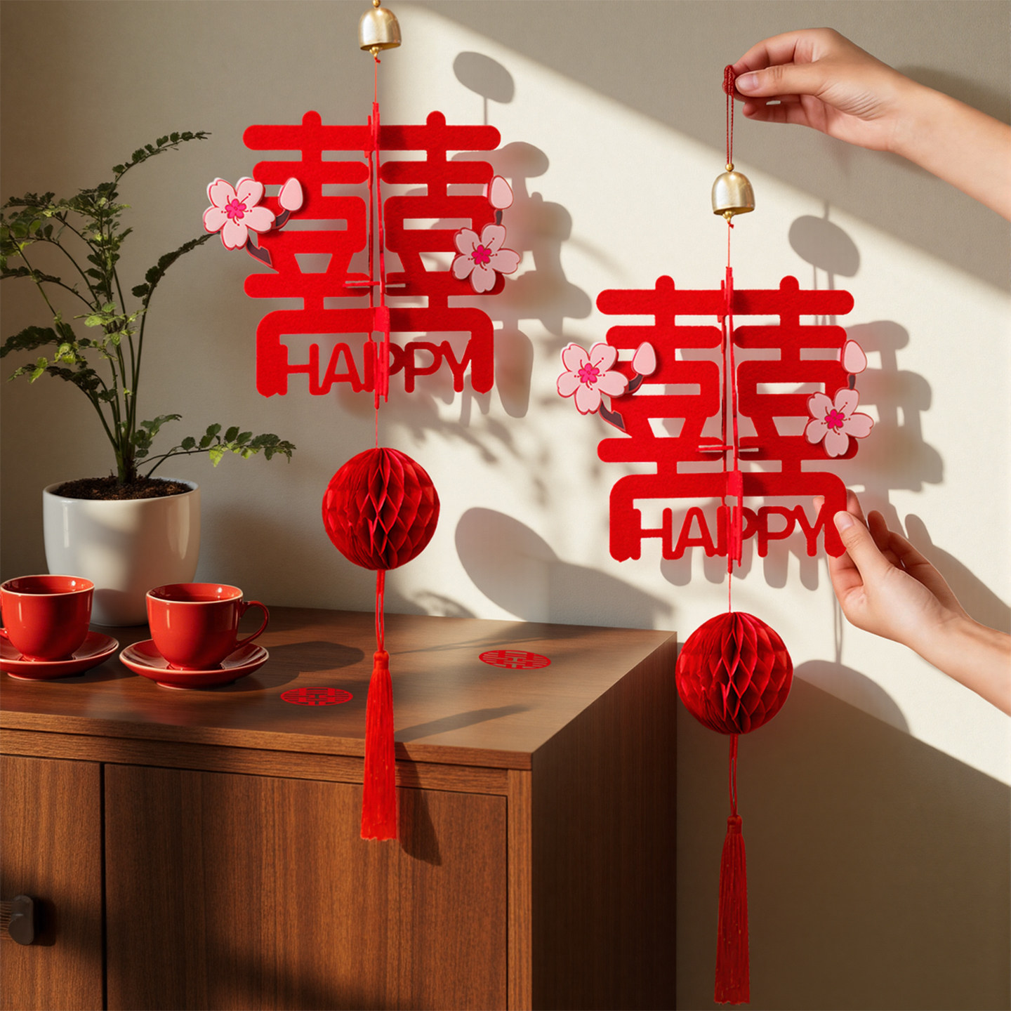 婚房门上装饰挂件套装