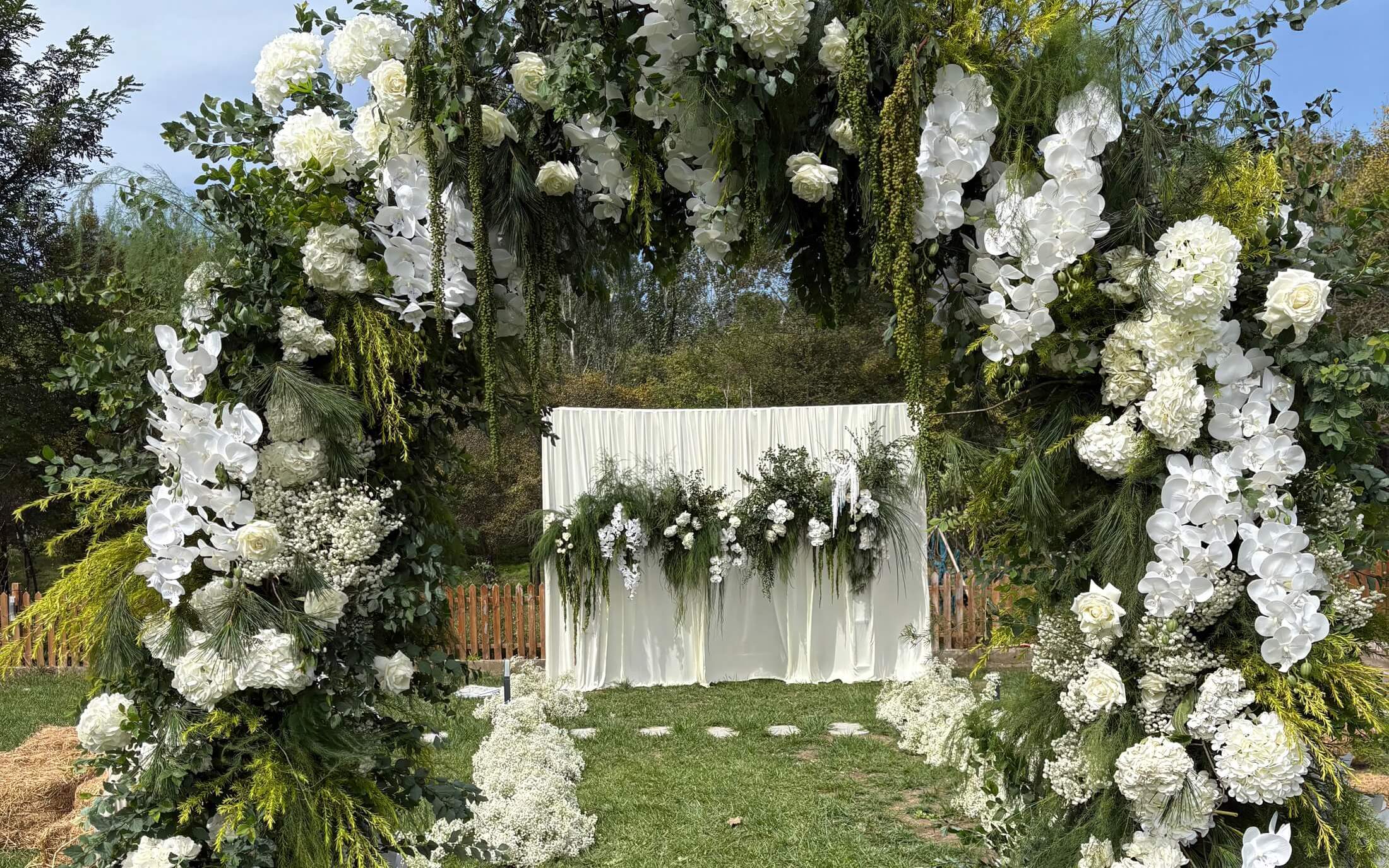 【美人鱼婚礼】户外瓜果蔬菜韩式布幔草坪婚礼