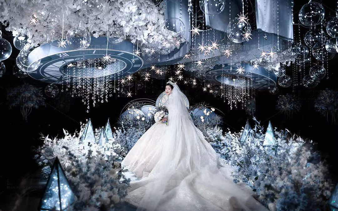 【爱源婚礼】梦幻蒂芙尼蓝+特价多层纯白5m大吊顶