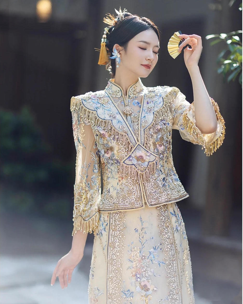 【CENT·颂】中式香槟色秀禾