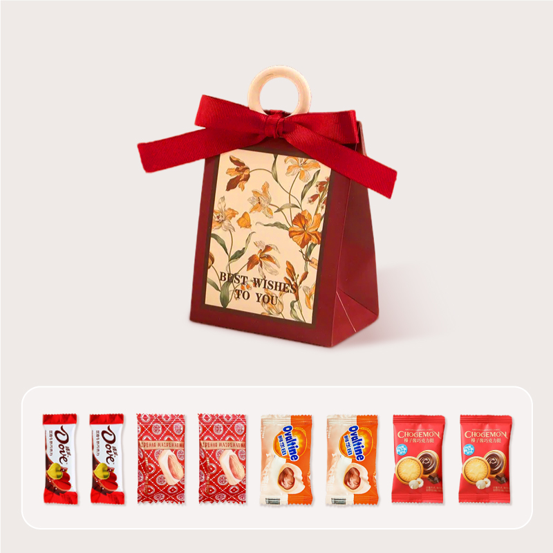 包好發(fā)貨 成品喜糖套餐簡約花卉 喜糖+喜糖盒【成品喜糖不支持退換】