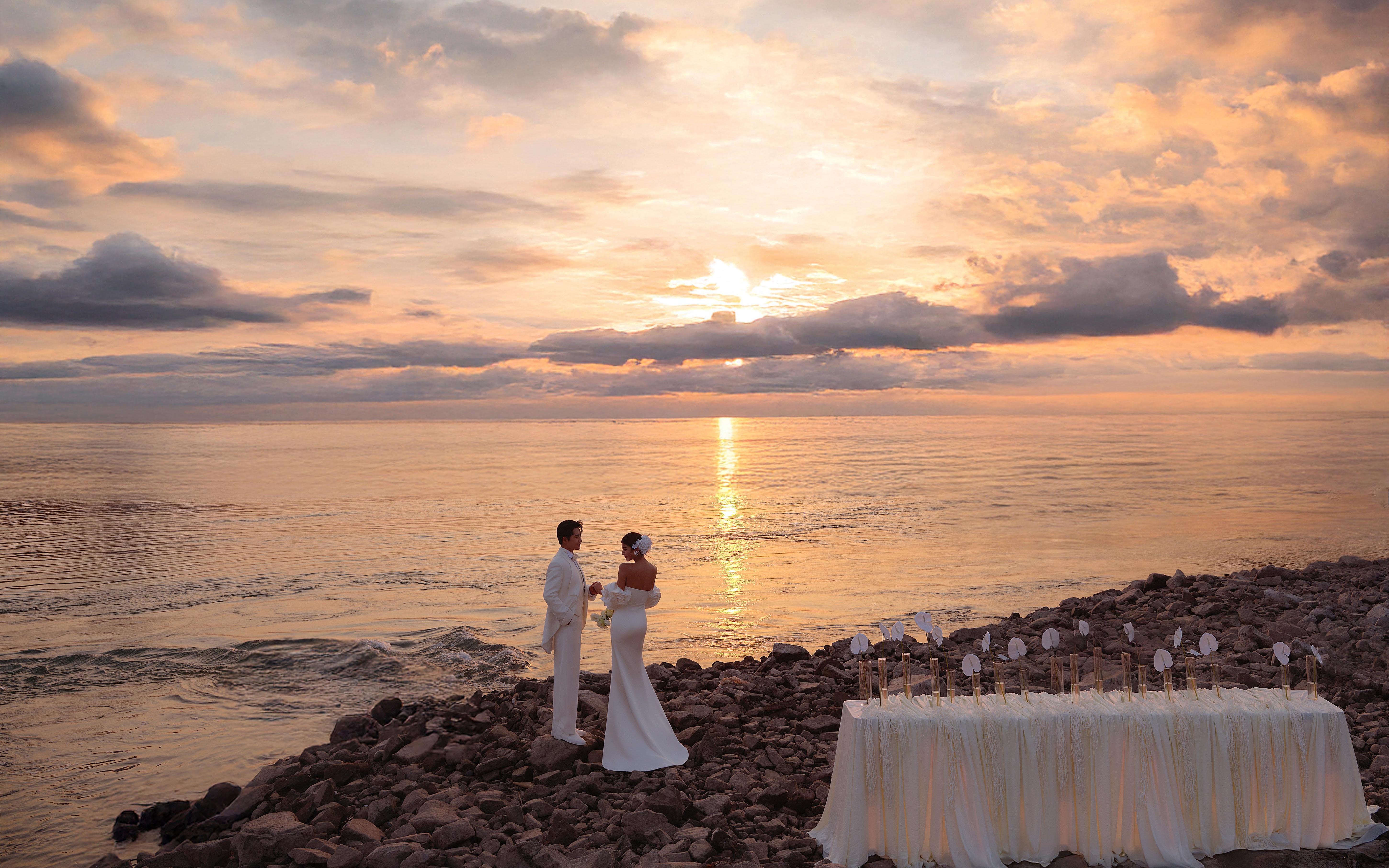 星汉灿烂/夕阳唯美烟火氛围感婚纱照