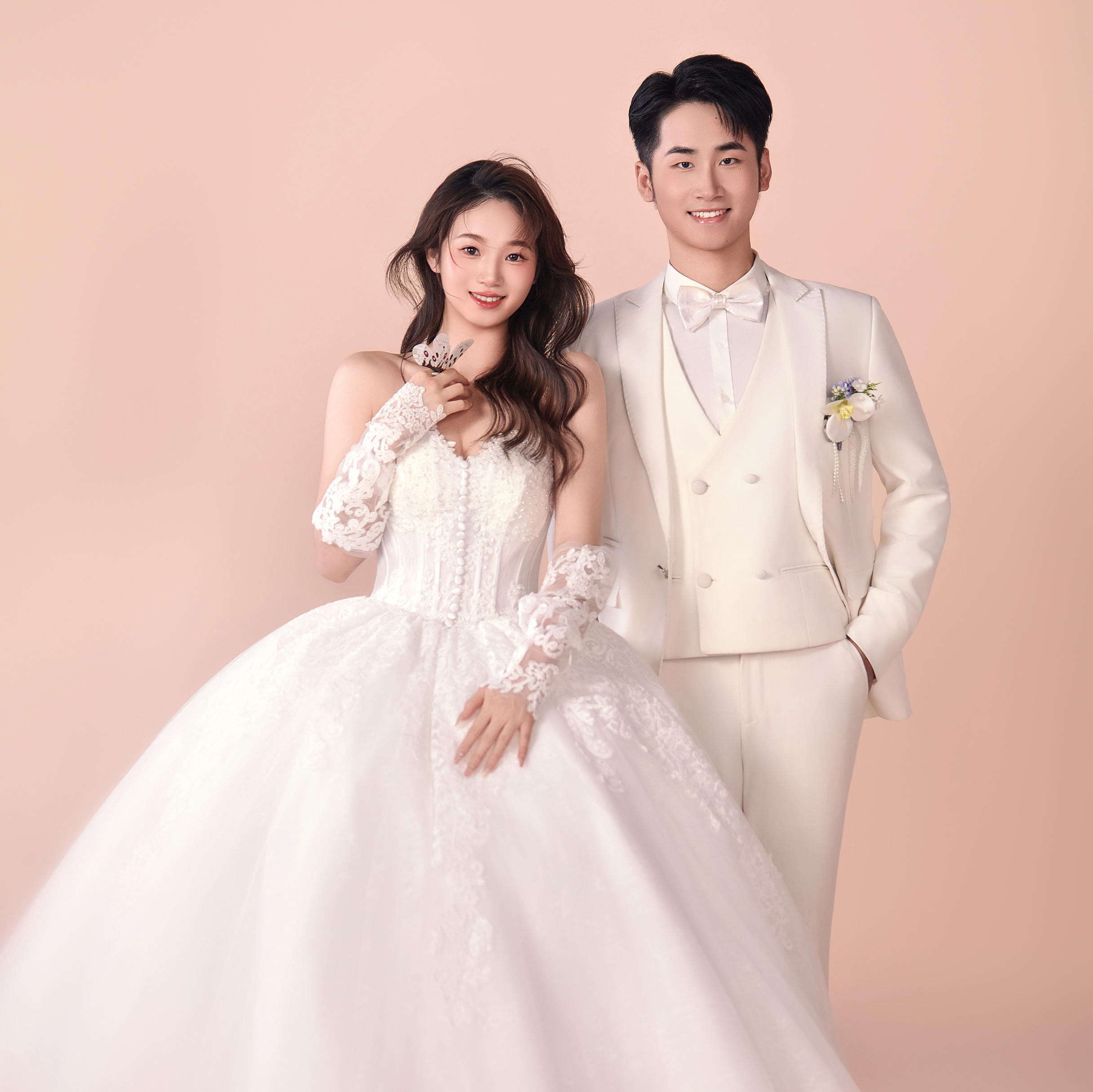 韩式极简内景婚纱照