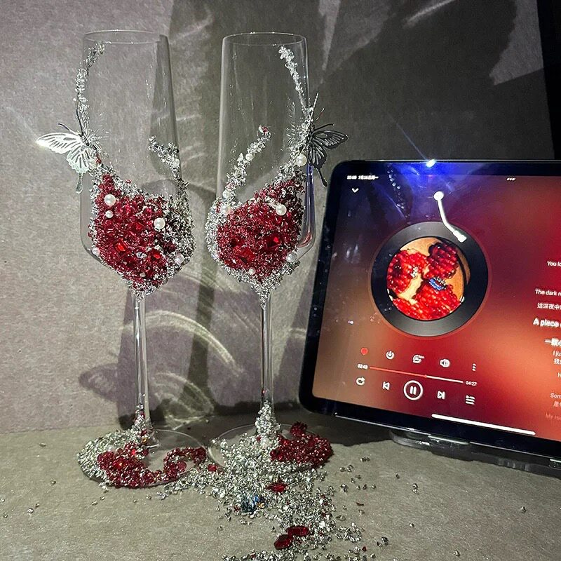 敬酒杯diy一对婚礼礼盒结婚材料包高级感香槟杯新娘婚庆订婚礼物