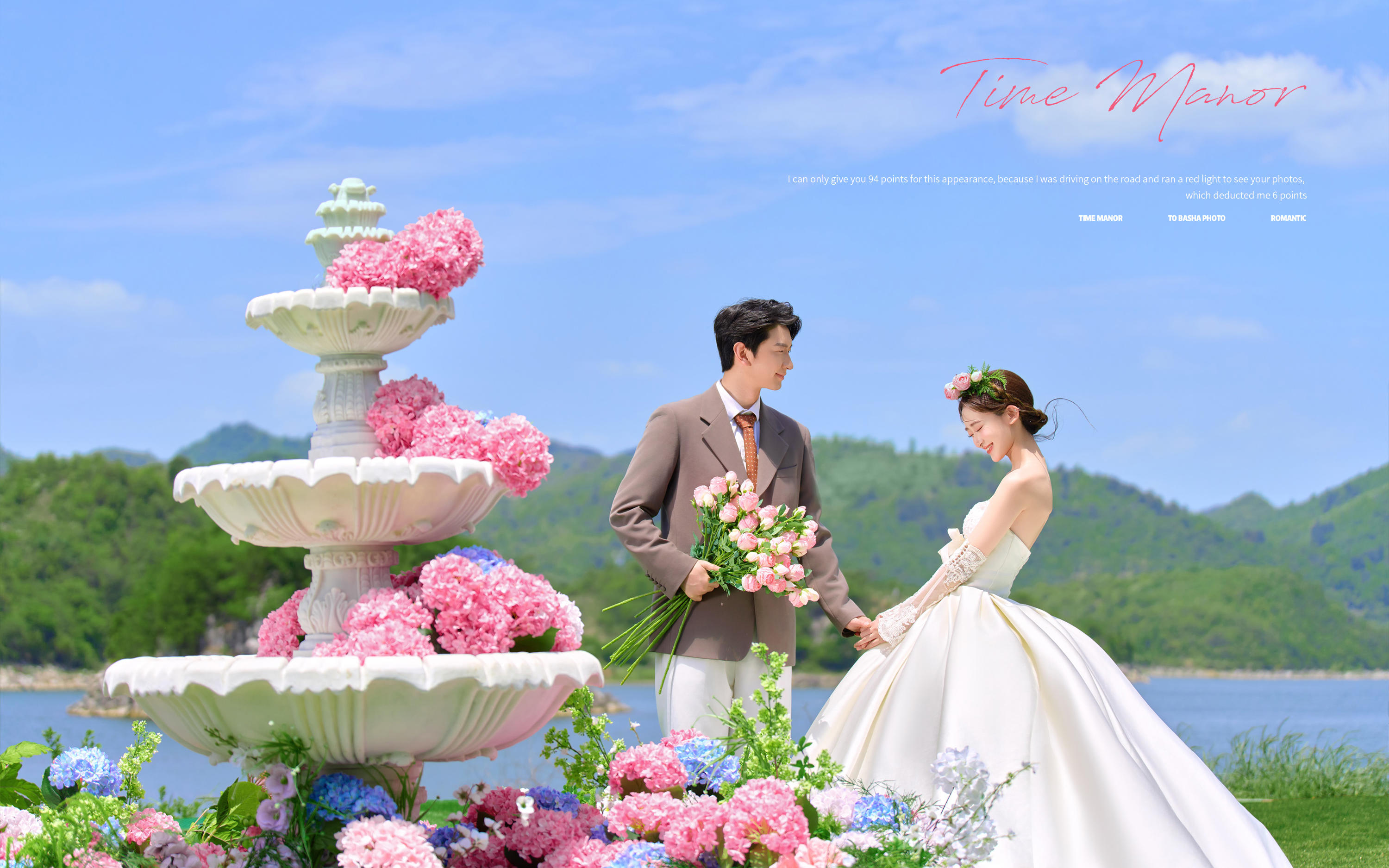 【鲜花少女】少女与鲜花喷泉婚纱照