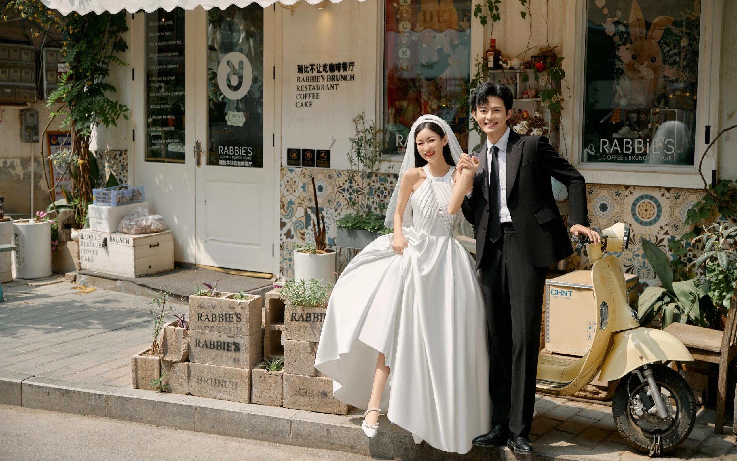 小清新韩式街拍婚纱照|||