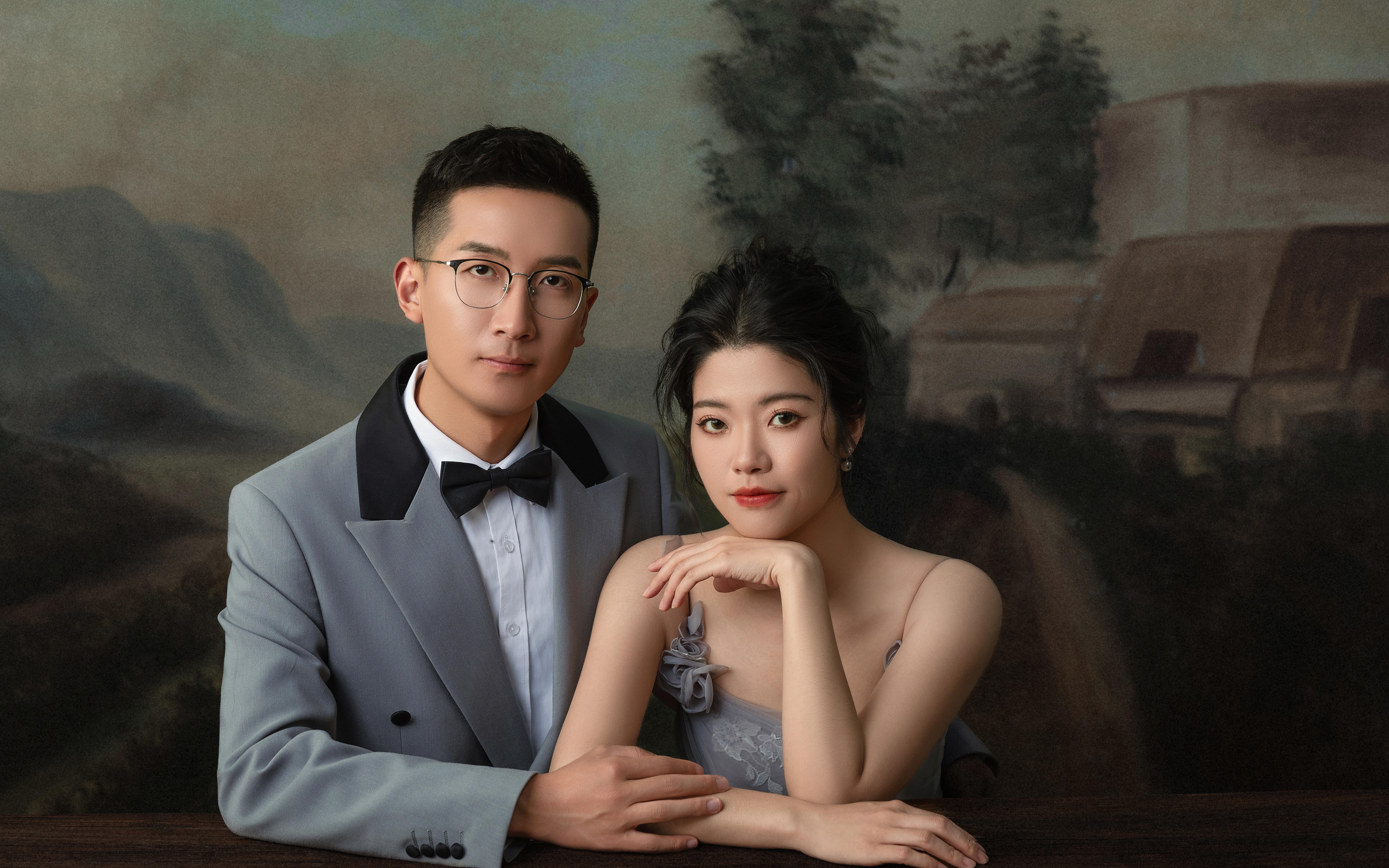 油画风婚纱照