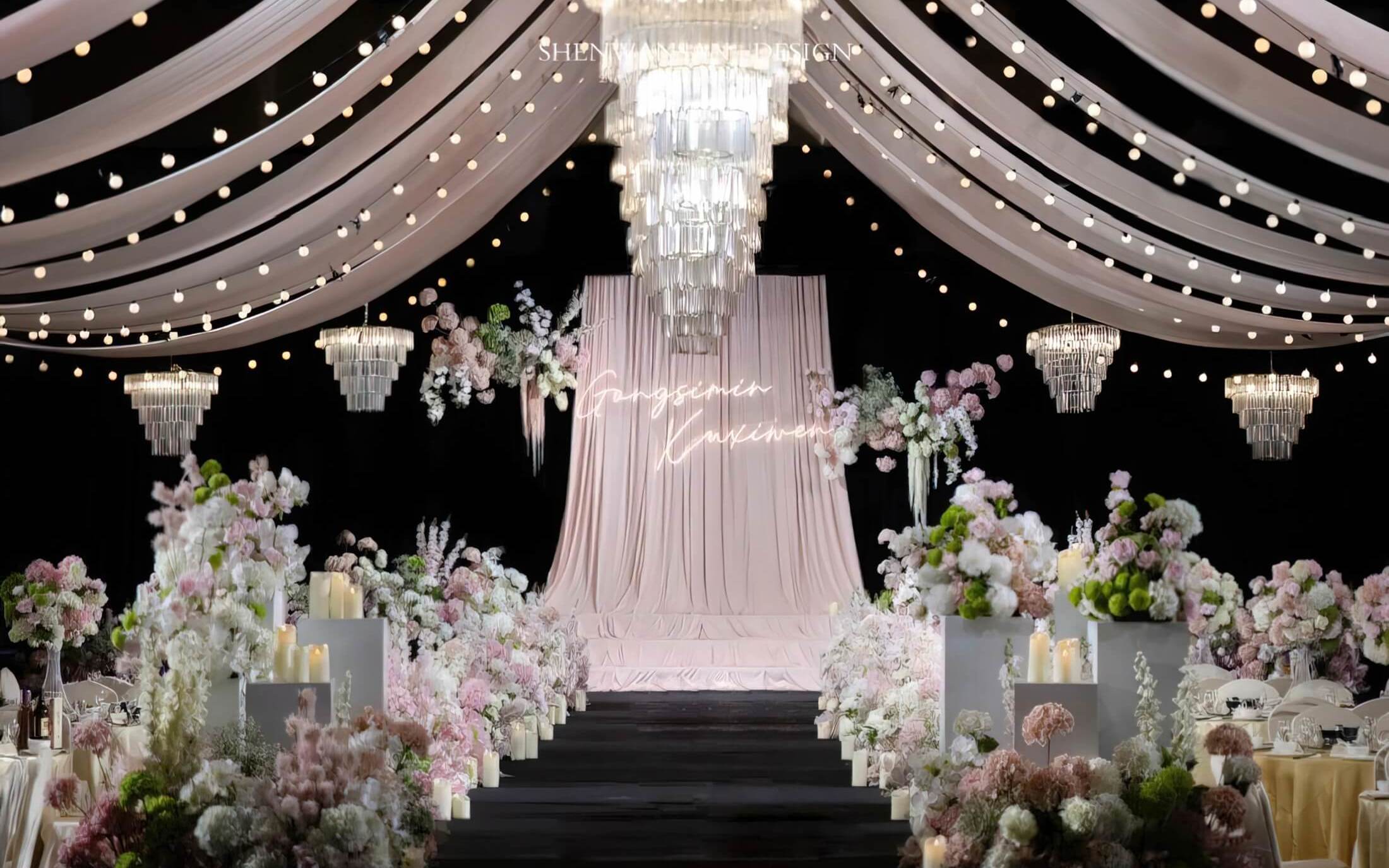 馨约婚礼—粉色布幔韩式