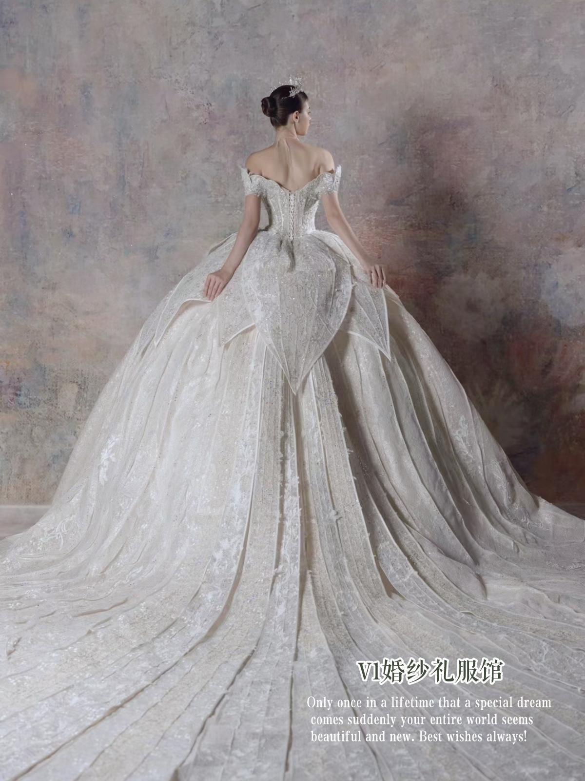 【v1礼服】高定宫廷风大拖尾