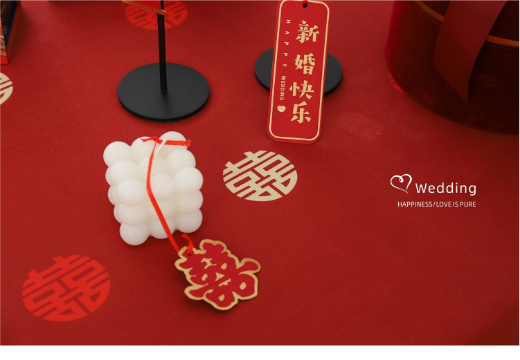 红色桌布结婚订婚宴摆台布桌垫装饰布置茶几盖布