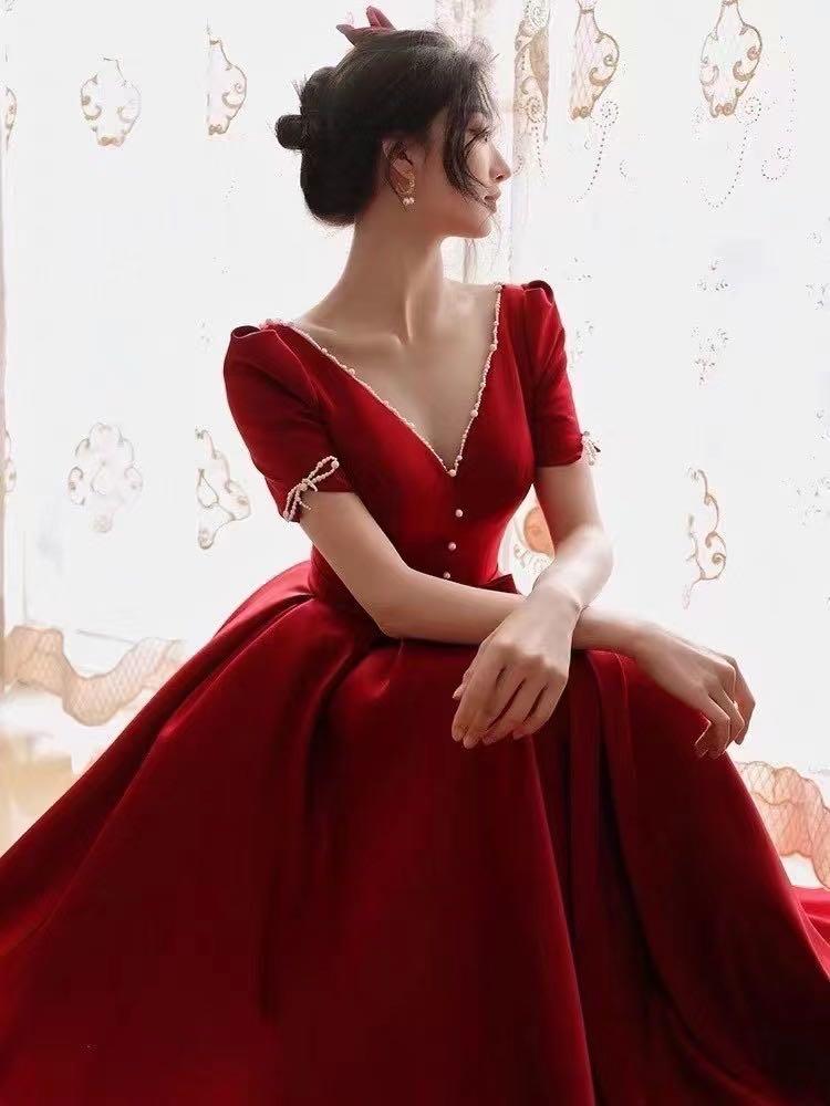 蜜糖礼服丨红色礼服温婉款