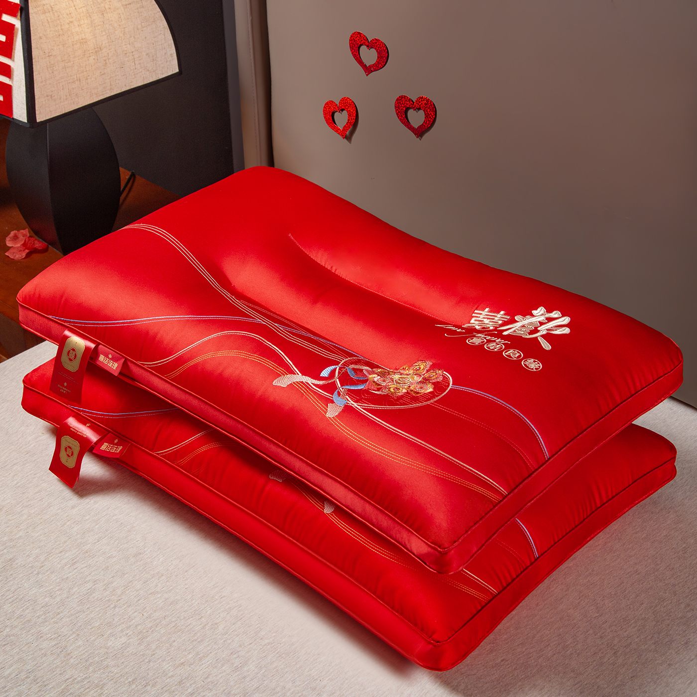 全棉婚慶護(hù)頸枕頭枕芯2908089