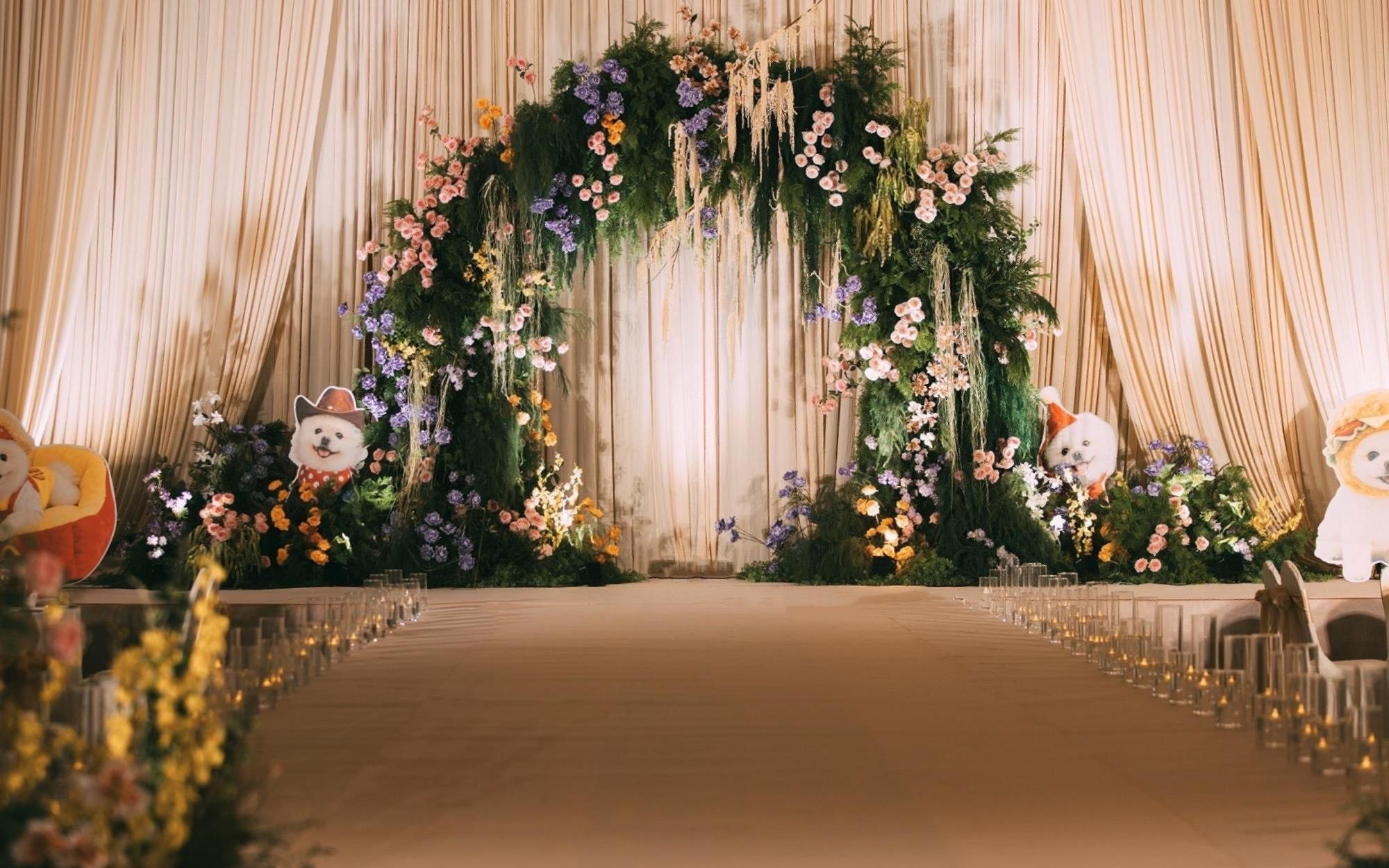 《暖光》香槟系布幔简约西式婚礼