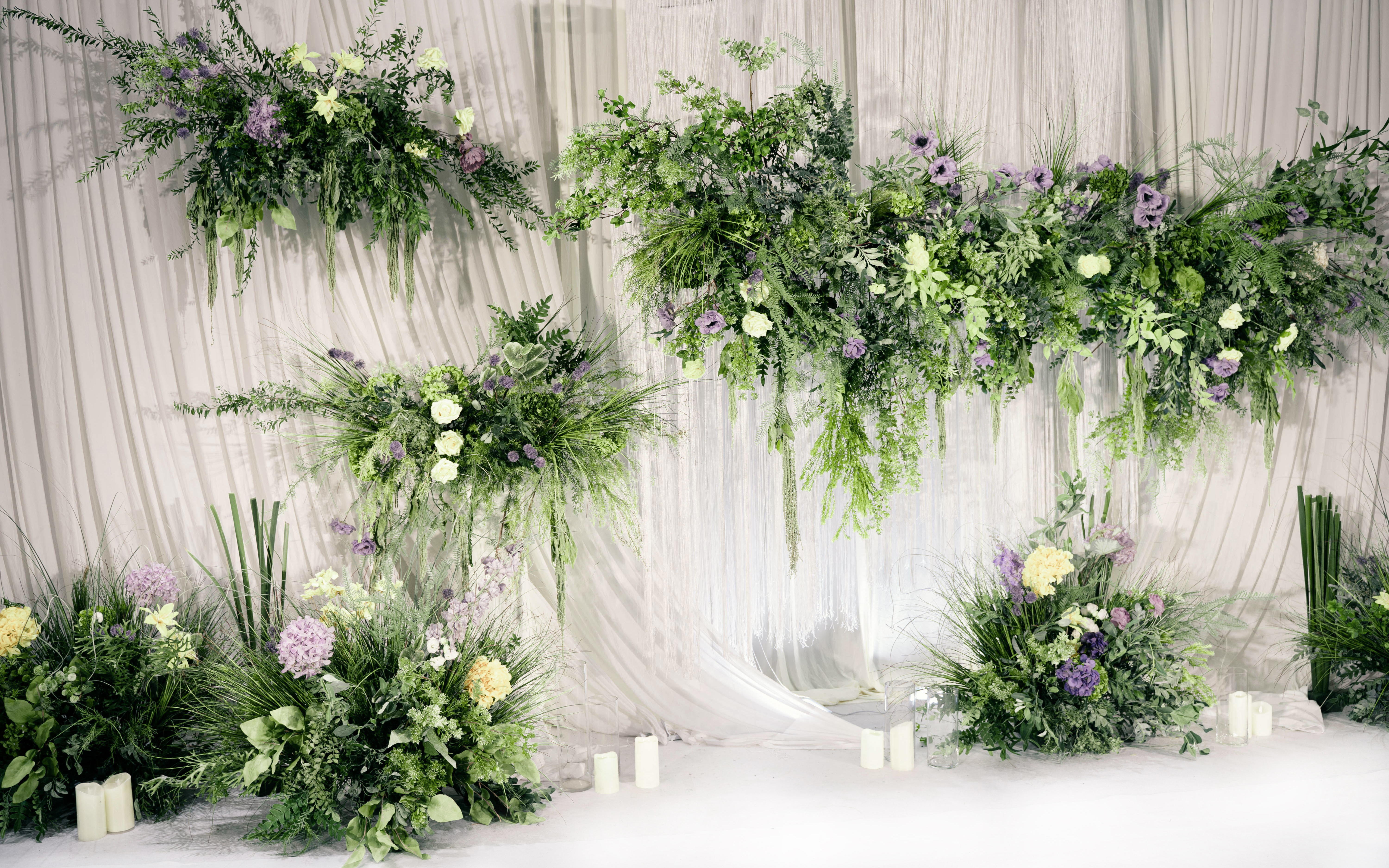 白绿风格的韩系婚礼很仙哦