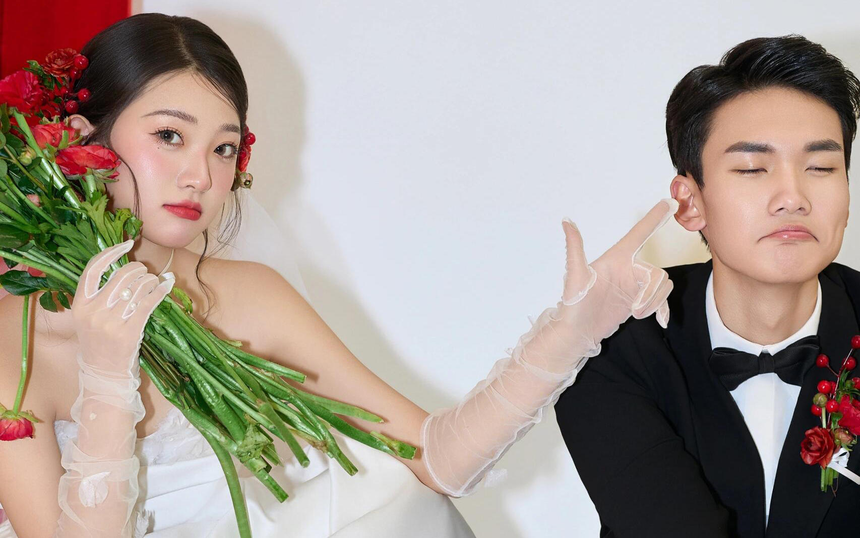 【甜到掉牙紅底婚紗照真是太太太絕了】