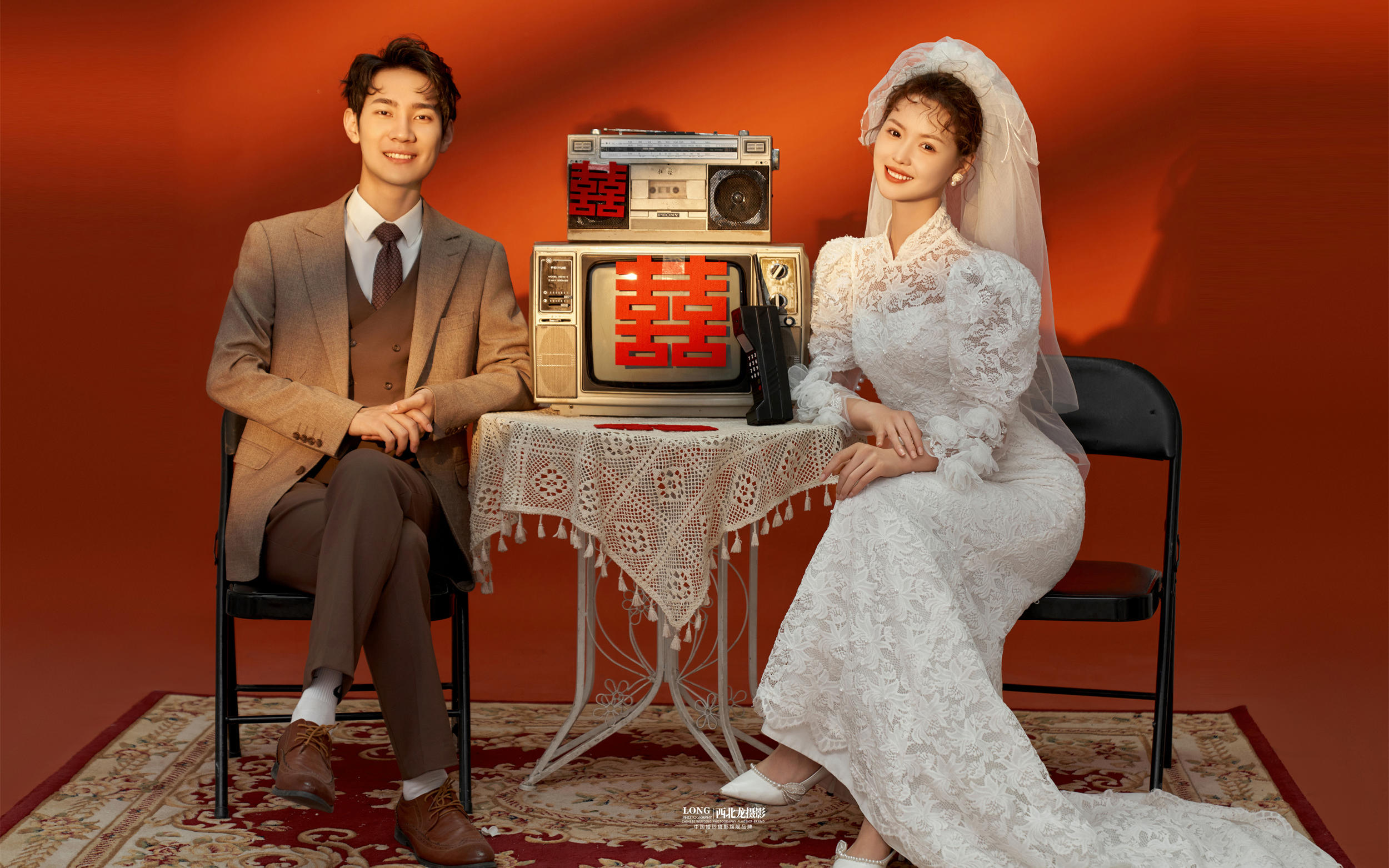 复古喜嫁婚纱照真的太甜啦‼️谁拍谁出片