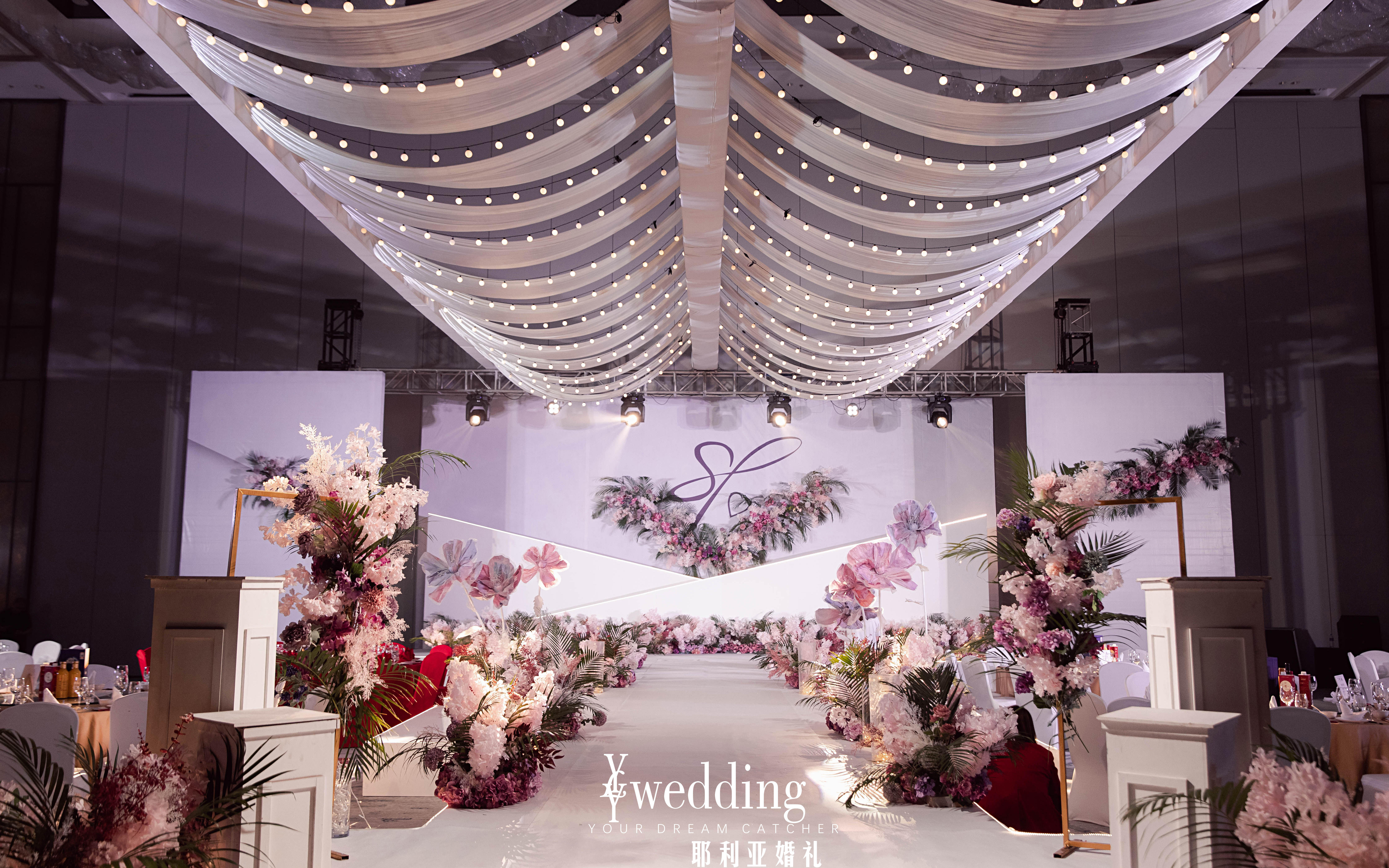 粉紫色的浪漫  韩式婚礼  