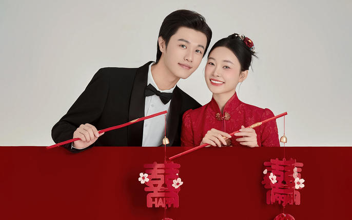 备婚新人超爱的新中式喜嫁婚纱照