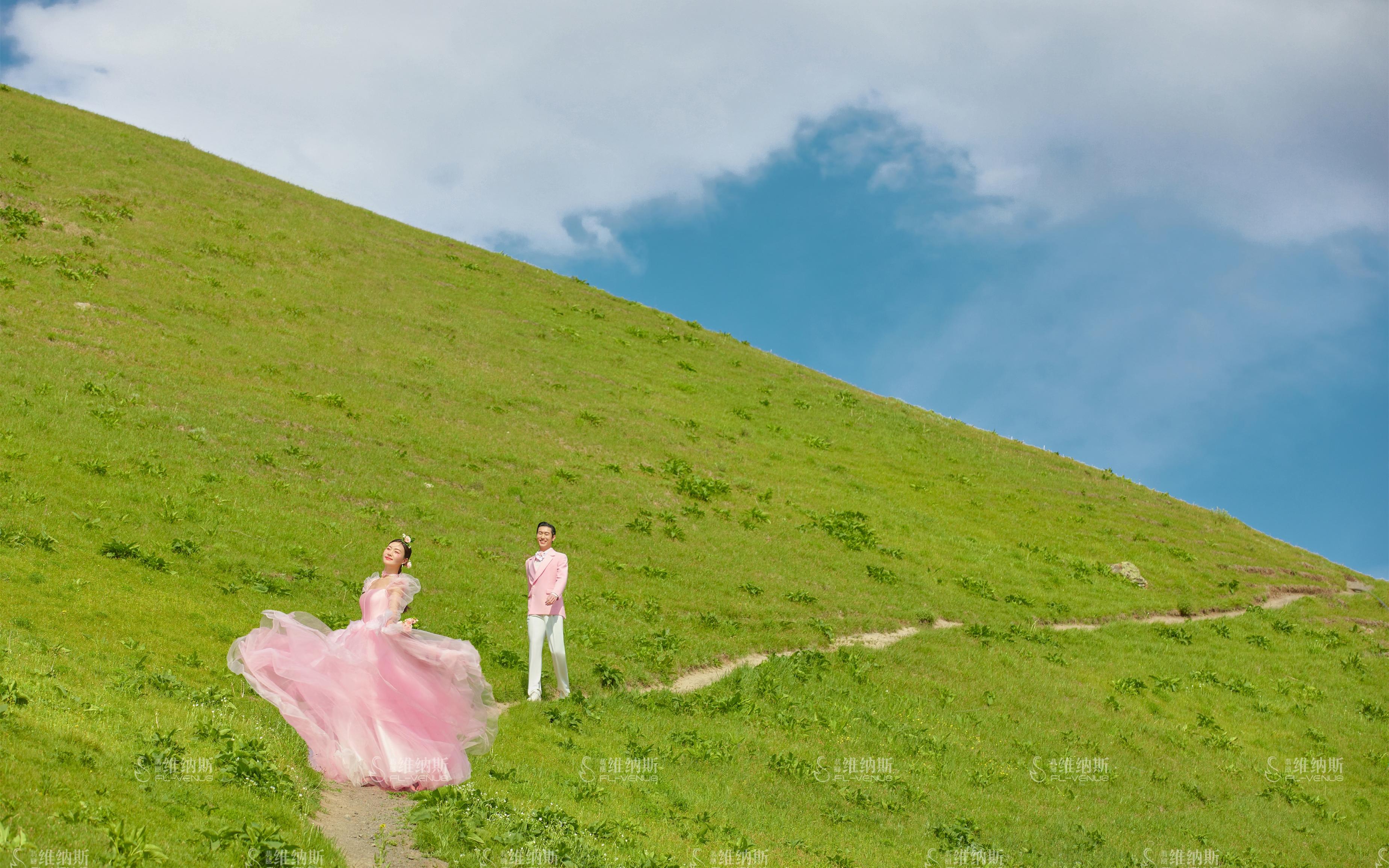 抗拒不了的粉色草坪婚纱照🍃仙女必拍