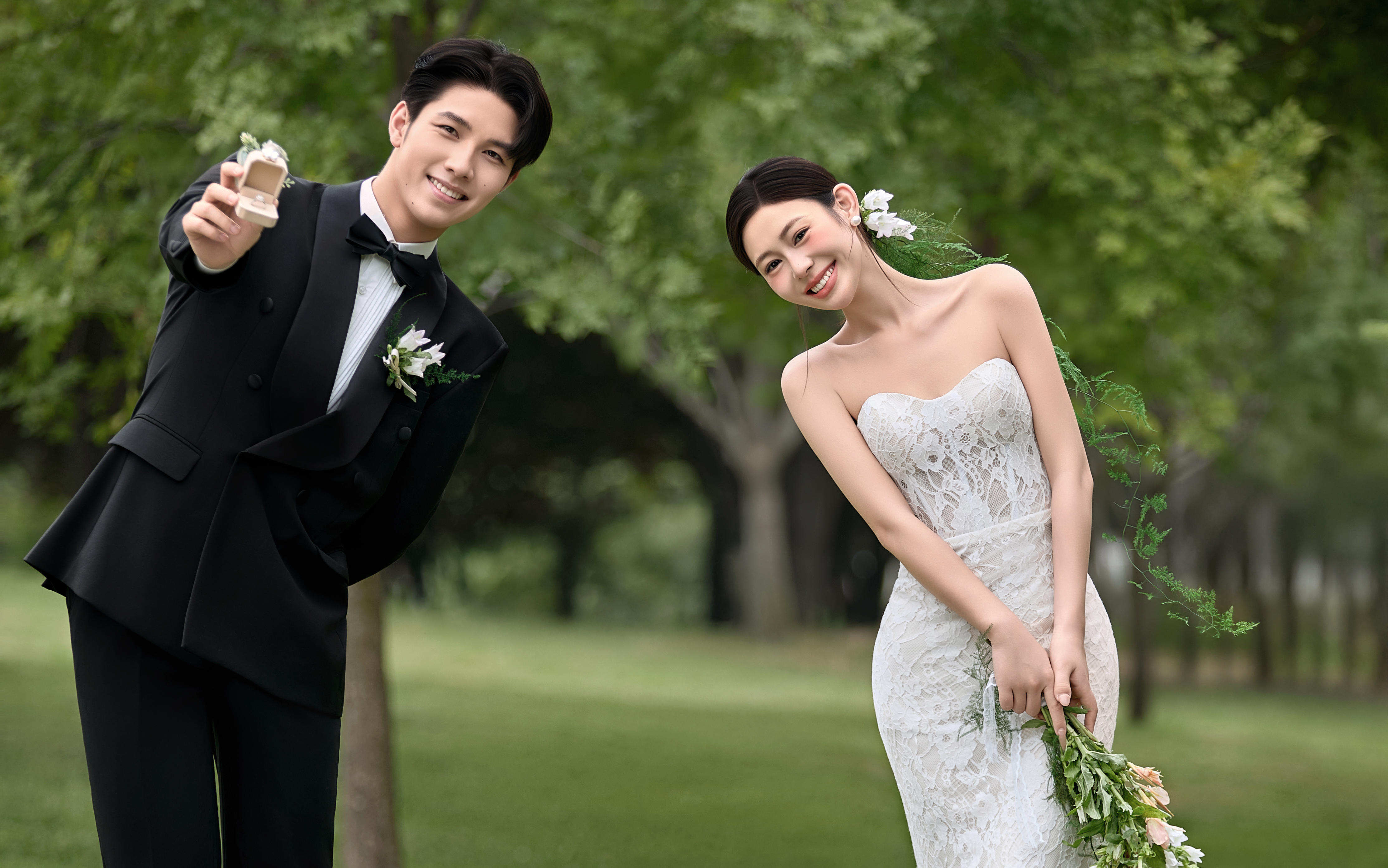 快来抄作业！这组森系婚纱照完全是韩女天菜~