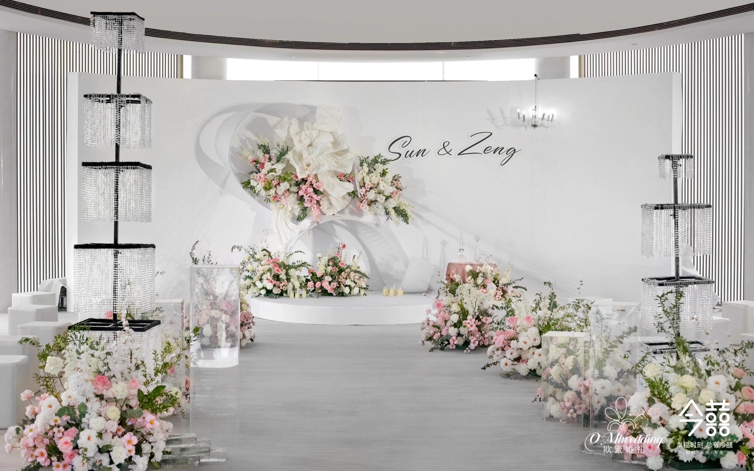 韩式婚礼白粉色