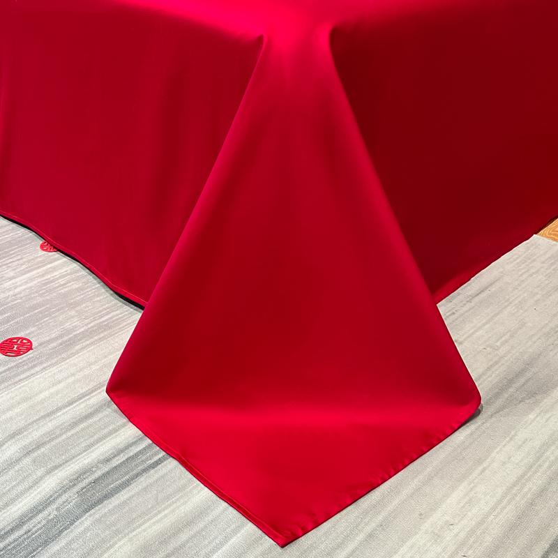 婚慶四件套新中式磨毛刺繡965587（床單+被套+2個枕套）