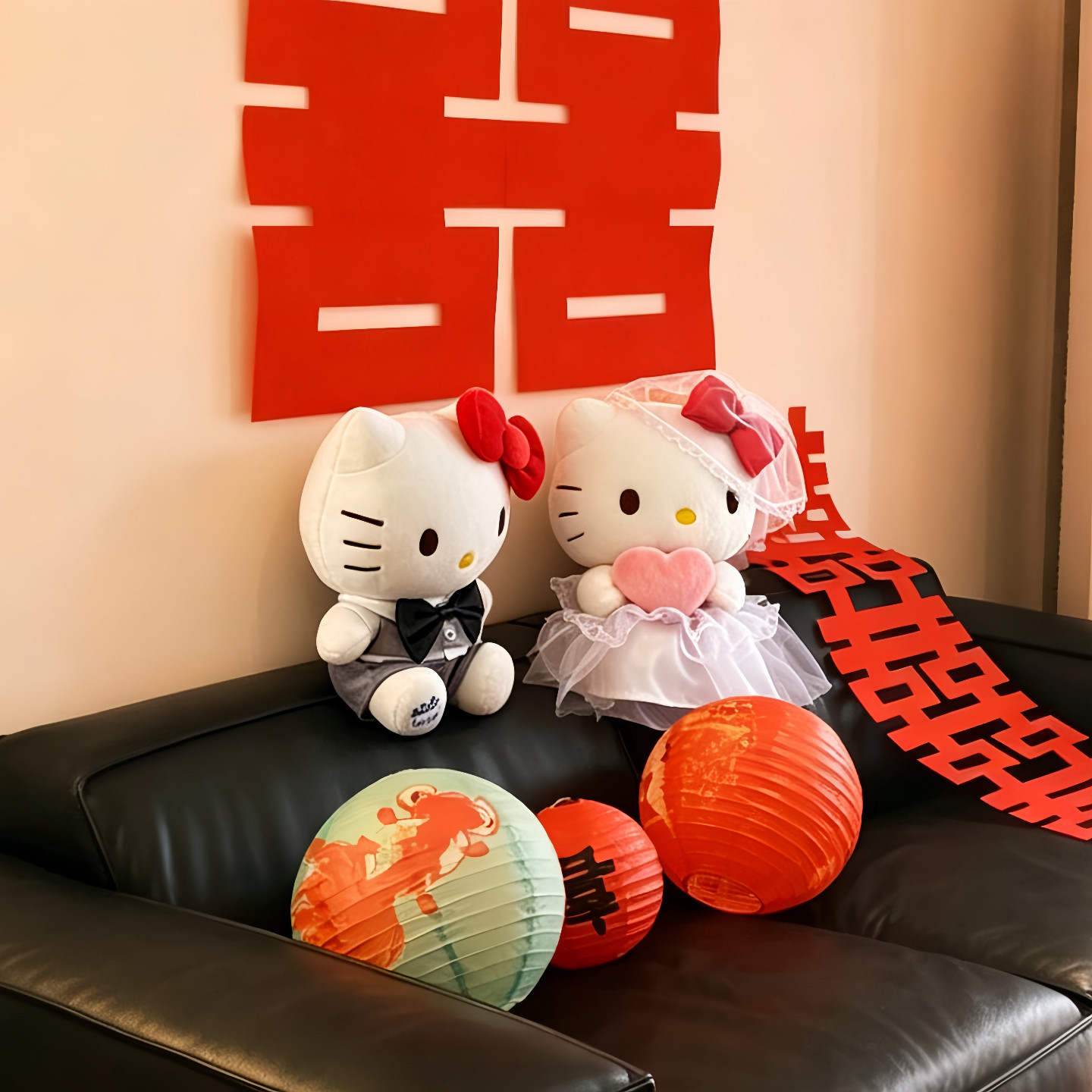 HelloKitty 结婚压床娃娃一对陪嫁抱枕公仔