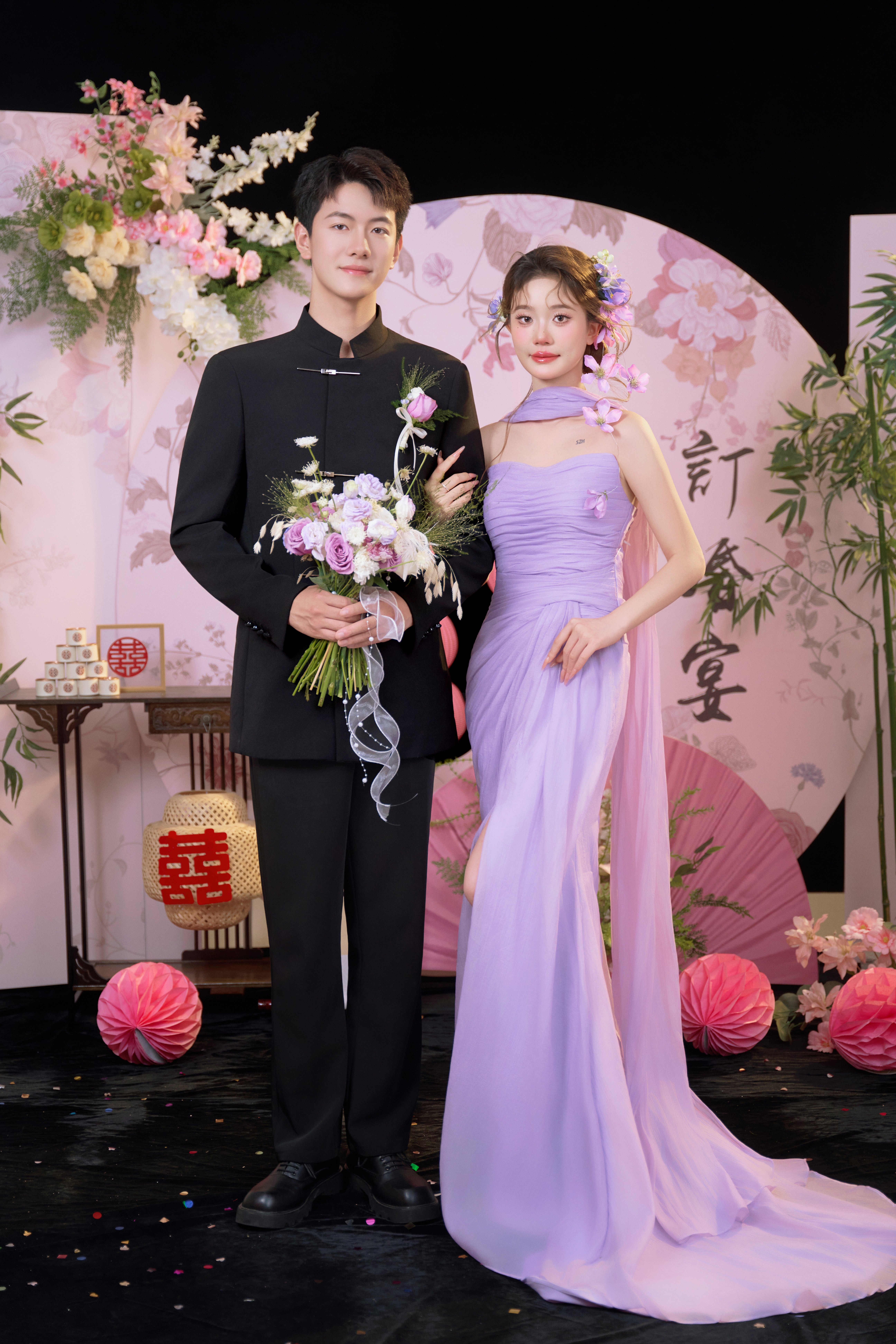 【預(yù)制訂婚照】場景布置丨禮服丨妝面丨造型