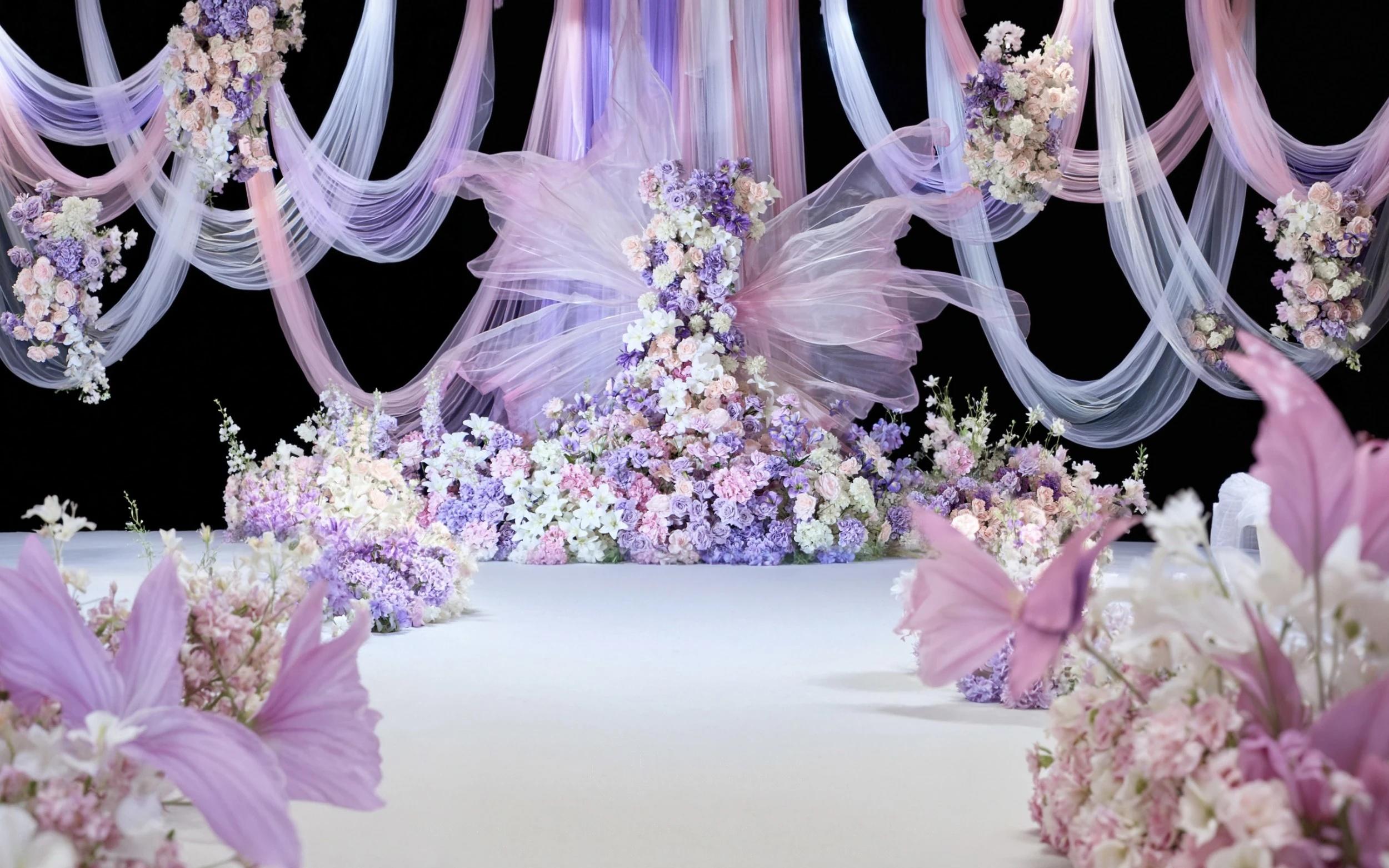 梦幻小清新粉紫色婚礼