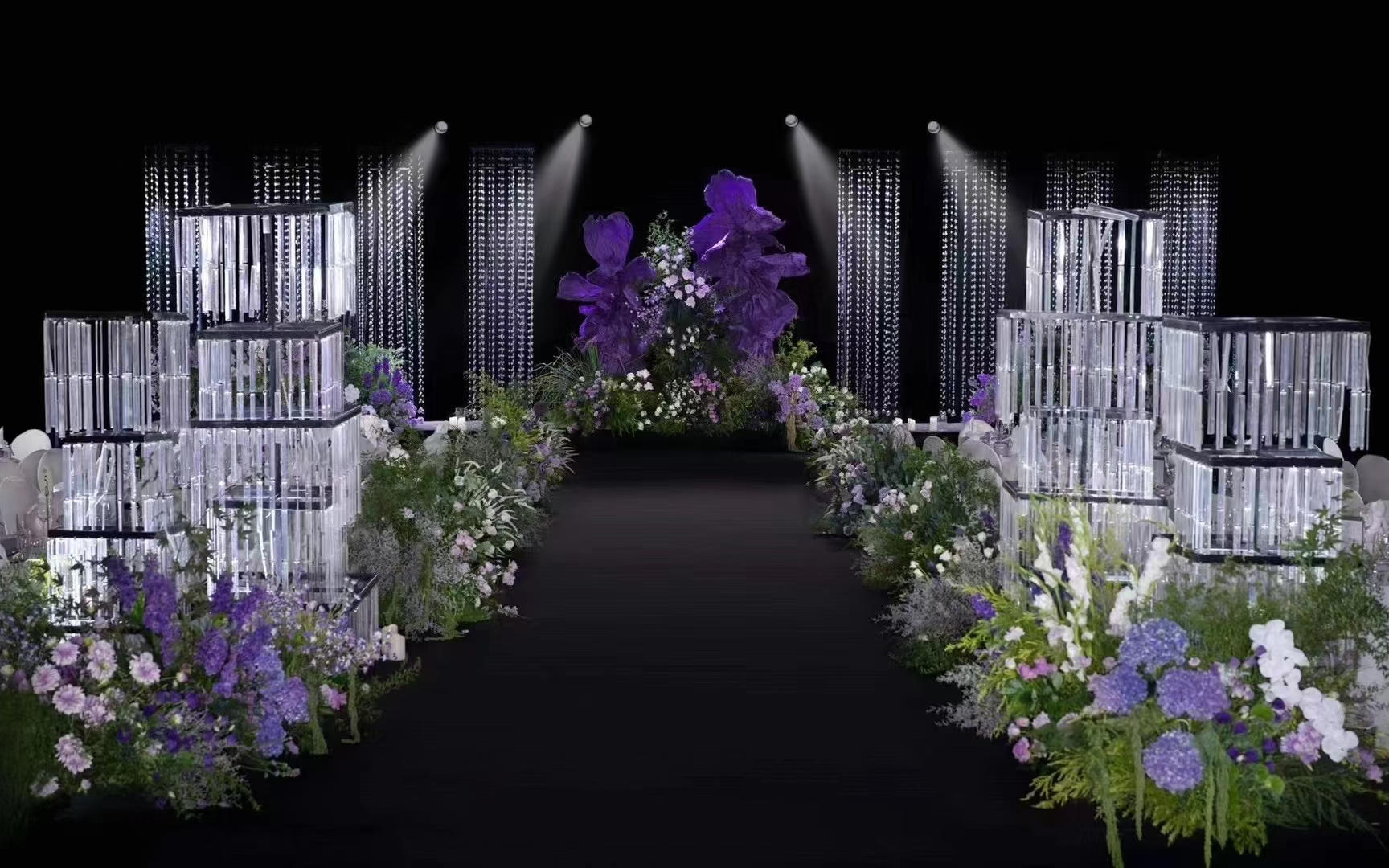 韩式紫色水晶婚礼布置