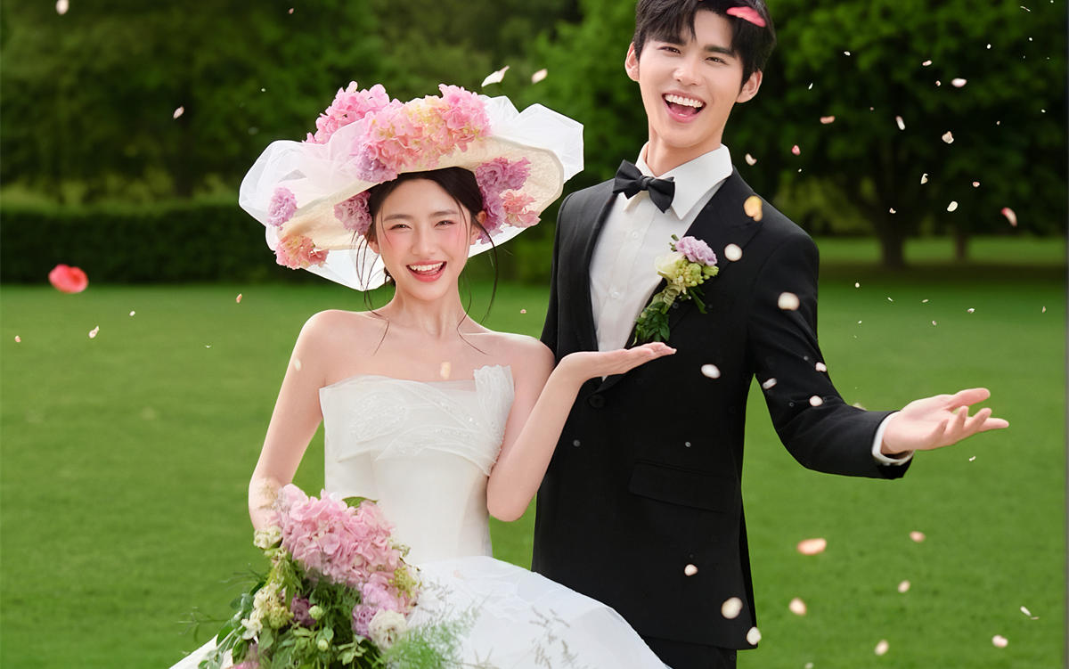  【D視覺(jué)攝影】草坪上的浪漫暴擊！鮮花婚紗照來(lái)襲