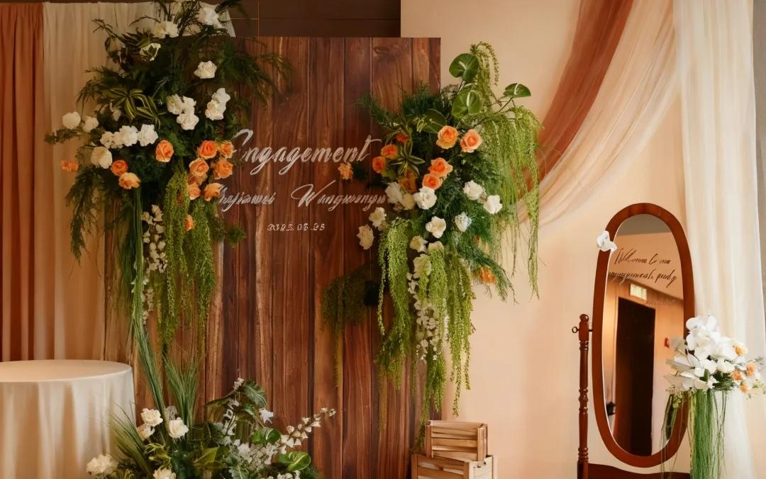 喜橙|复古木质订婚宴