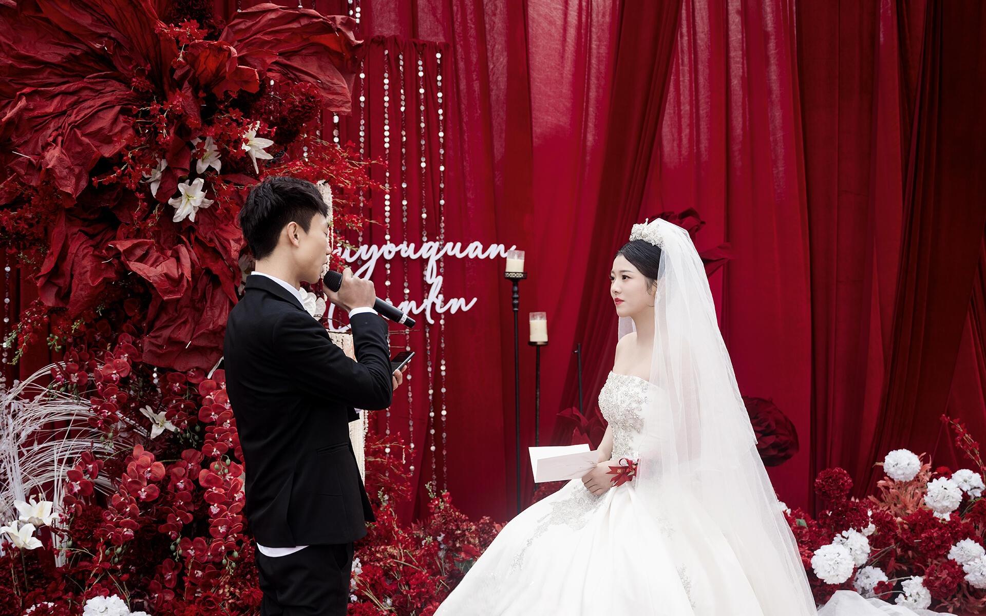 【红妆】自家庭院户外红色系婚礼