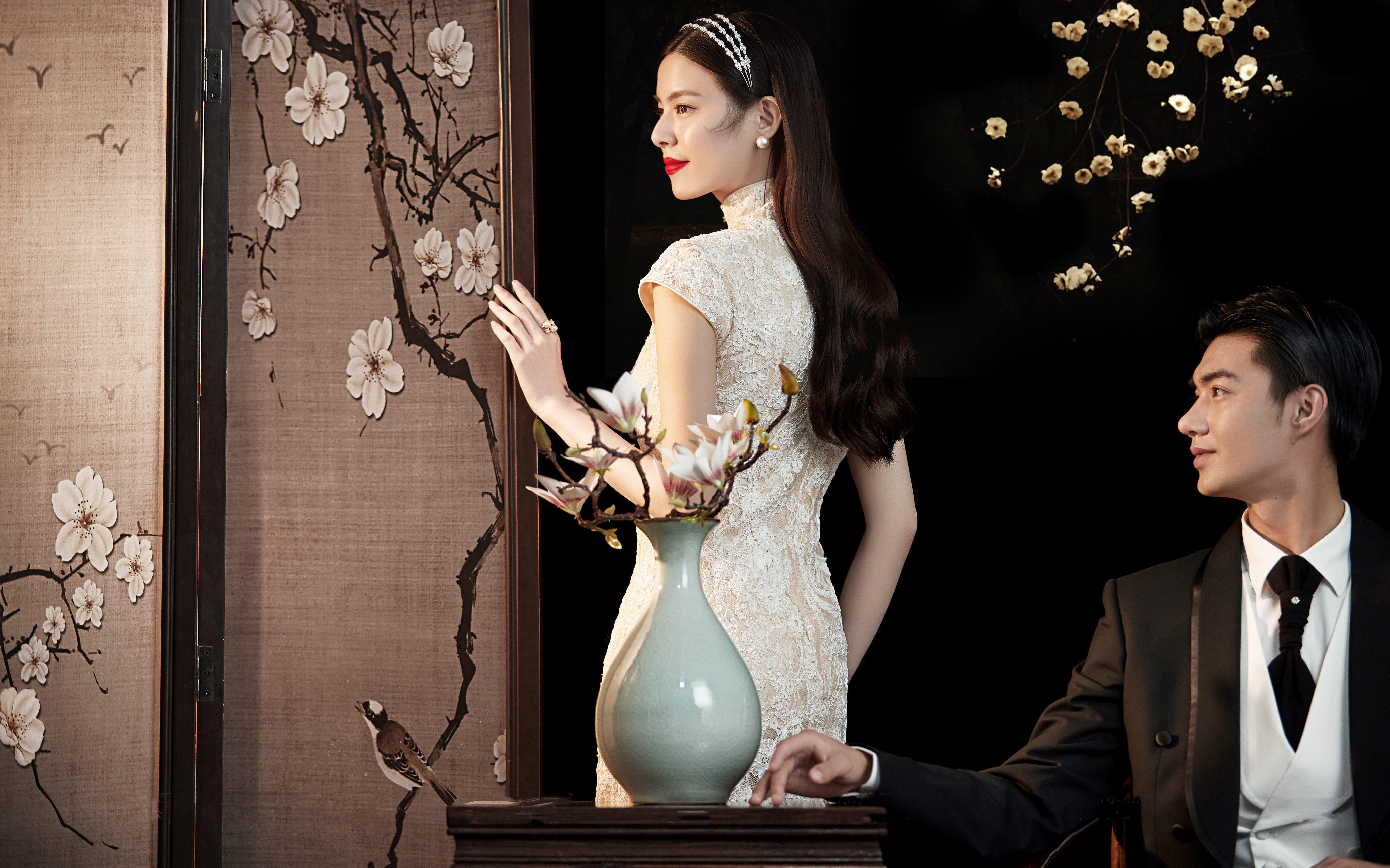 「东方美学」不一样工笔画的婚纱照