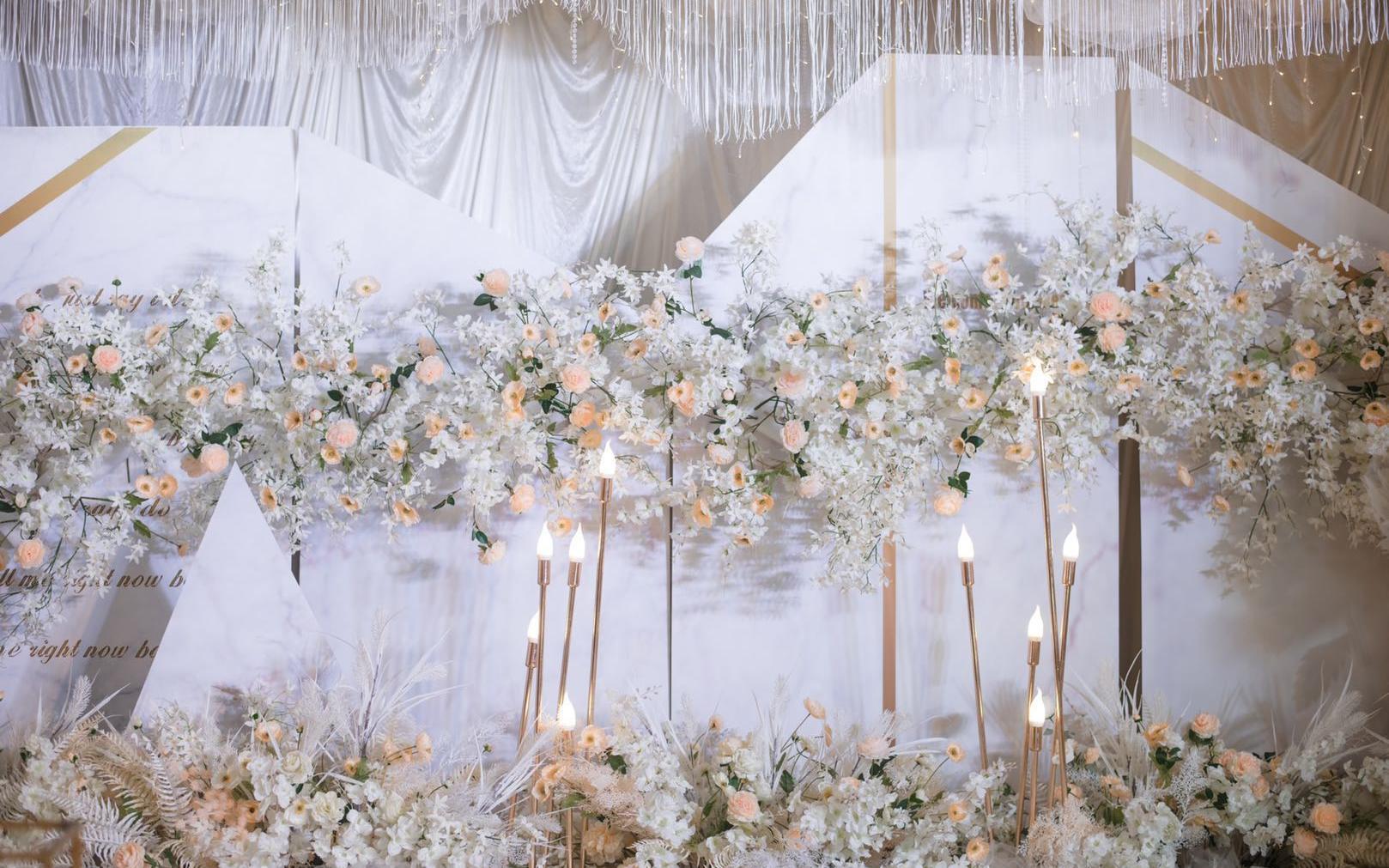 十里烂漫一切都是爱情最初的模样白色香槟色主题婚礼