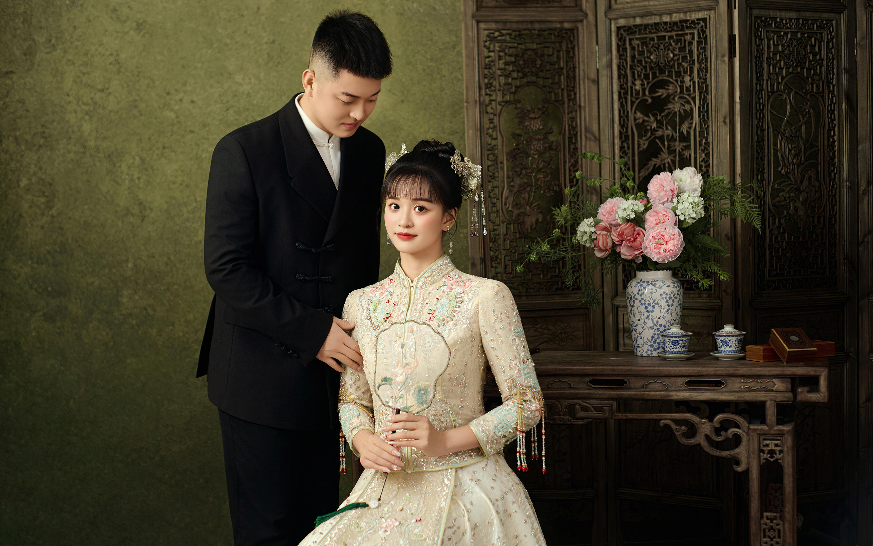 当油画偶遇秀禾婚纱照成片🌷超有质感