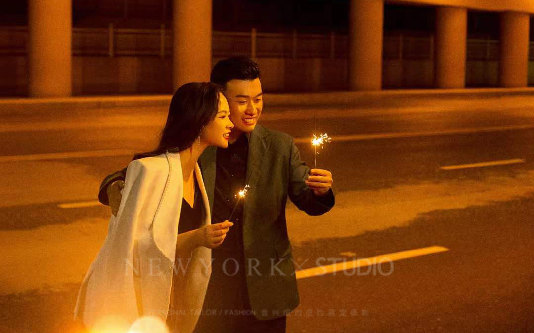 New York夜景婚纱照街拍