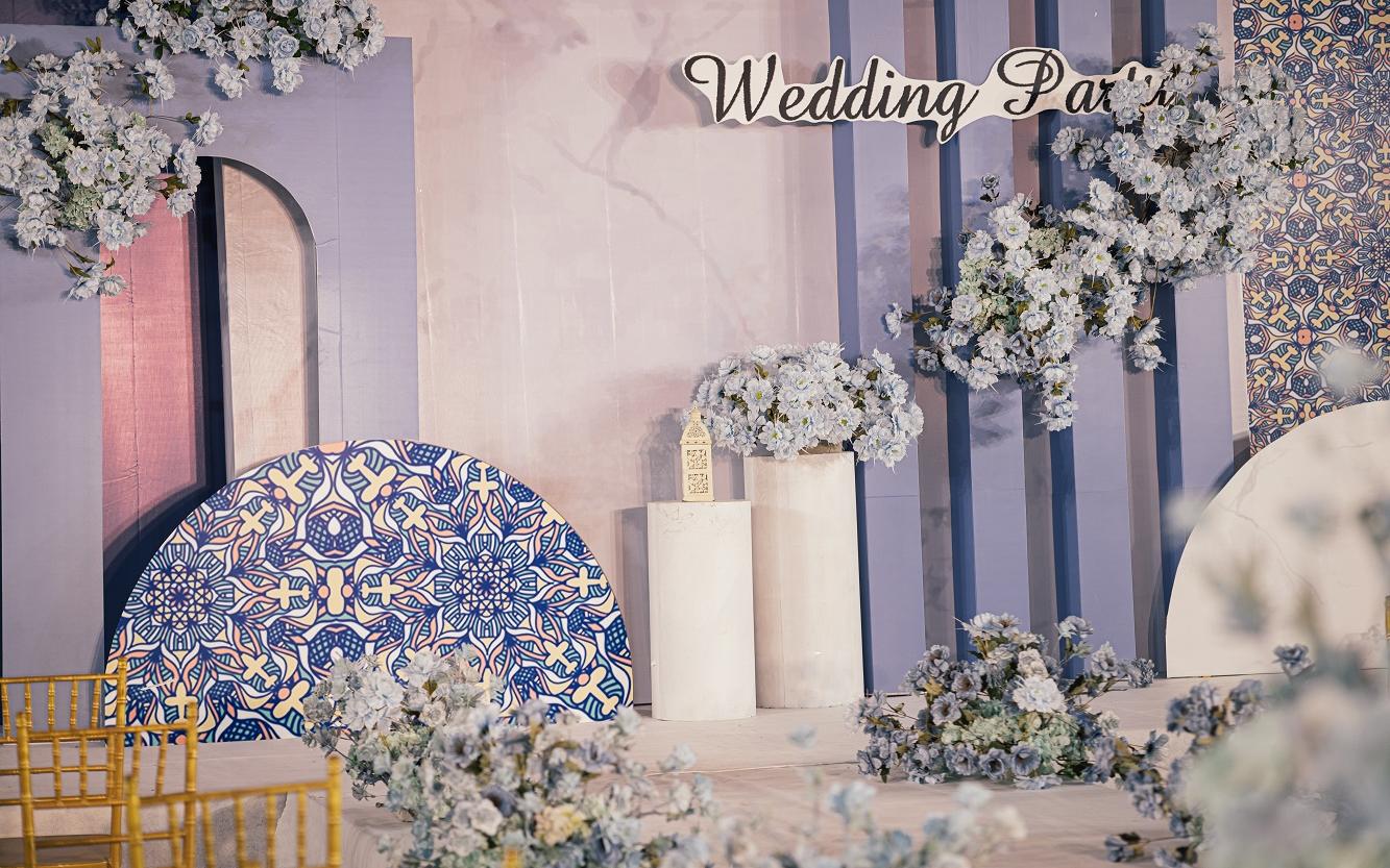 13周年新设计婚庆布置方案，蓝色系，颜色可以更改