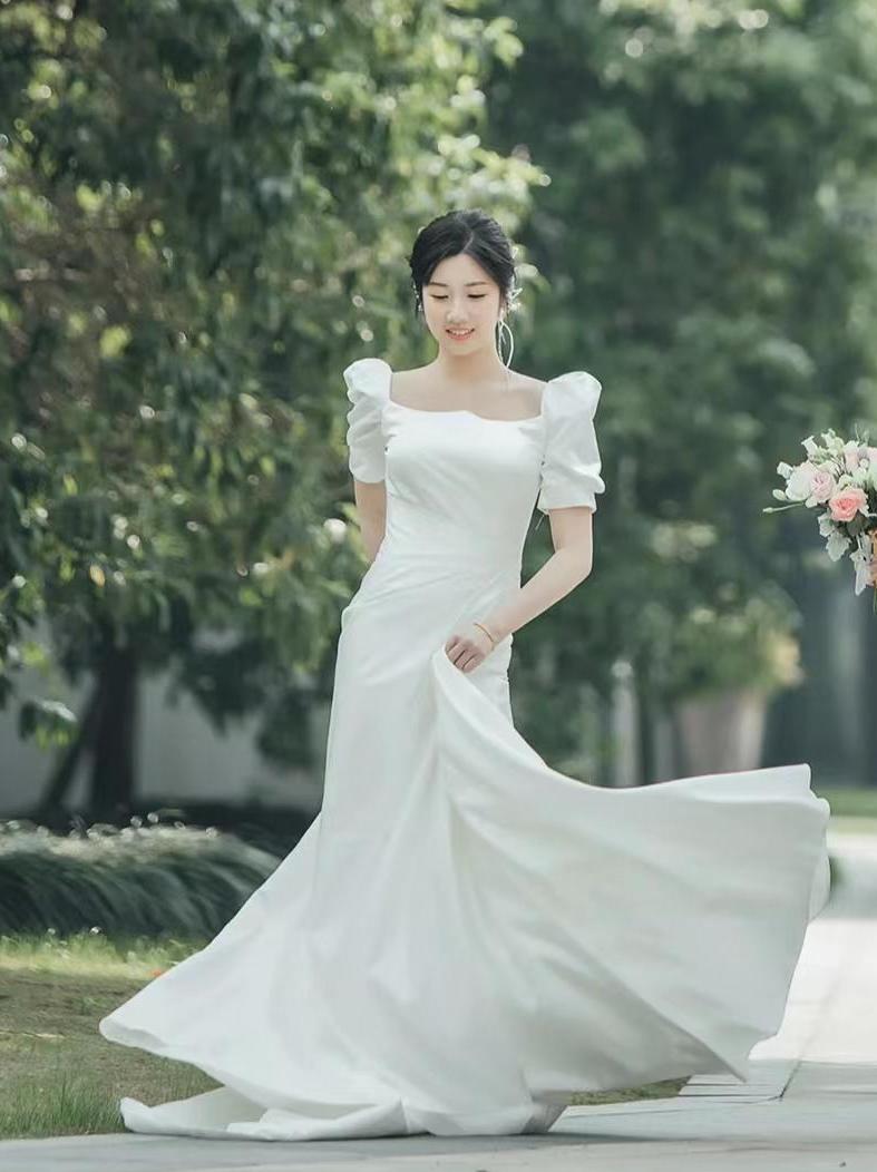 （禧婚纱）优雅甜美缎面婚纱