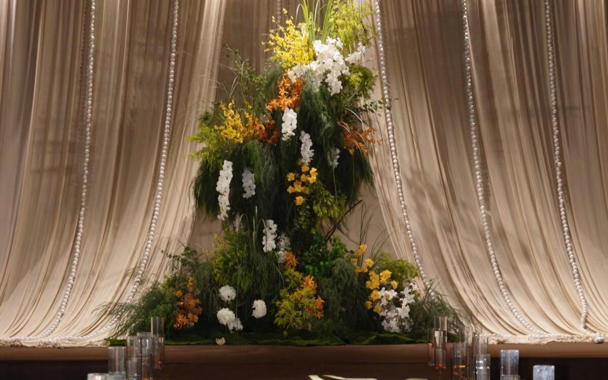 香檳色布藝×韓式教堂主題婚禮