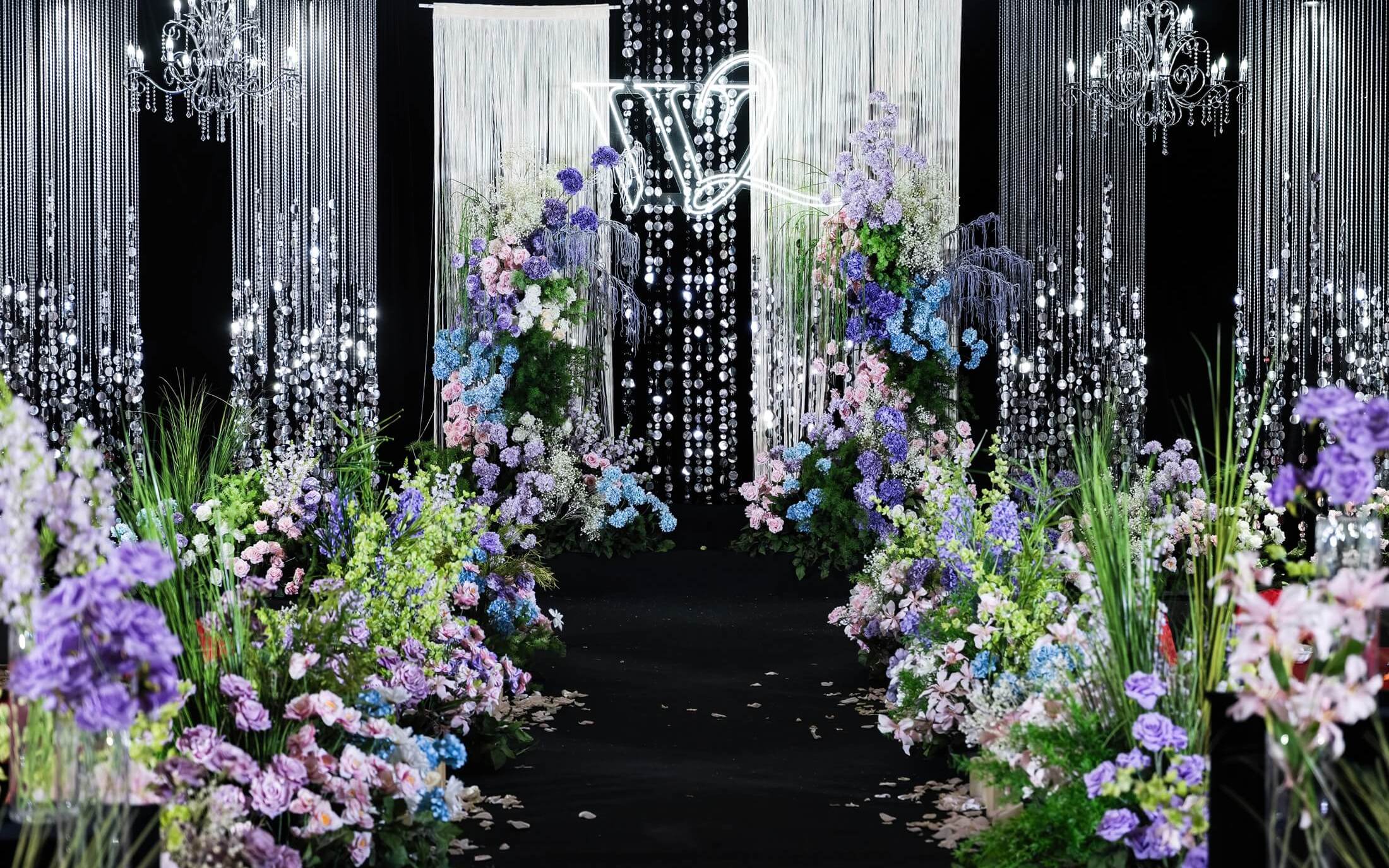 浪漫紫色韩式亮片婚礼/岐山爱蒂尔婚礼